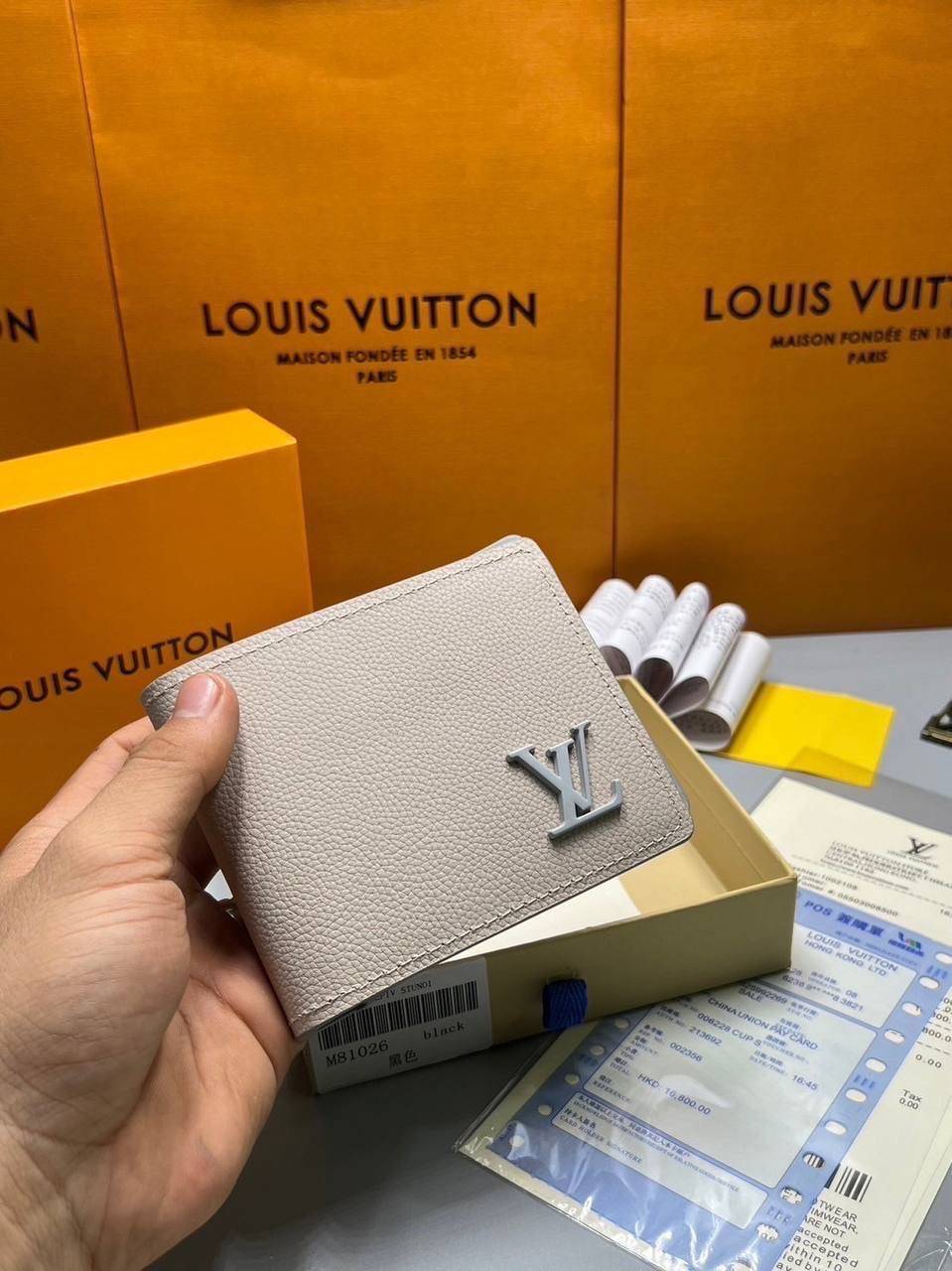 RI หนังแท้ | LV Short Wallet / LV Multiple Aerogram กระเป๋าสตางค์ใบสั้น กระเป๋าสตางค์ผู้ชาย
