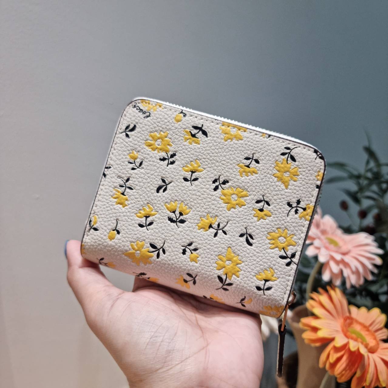 COACH CJ372 CR555 BILLFOLD WALLET WITH FLORAL PRINT กระเป๋าสตางค์ใบเล็กายดอกไม้ เกรดท็อปออริ เกรดดีสุด สลับแท้ 1:1 ใช้ต่างประเทศได้