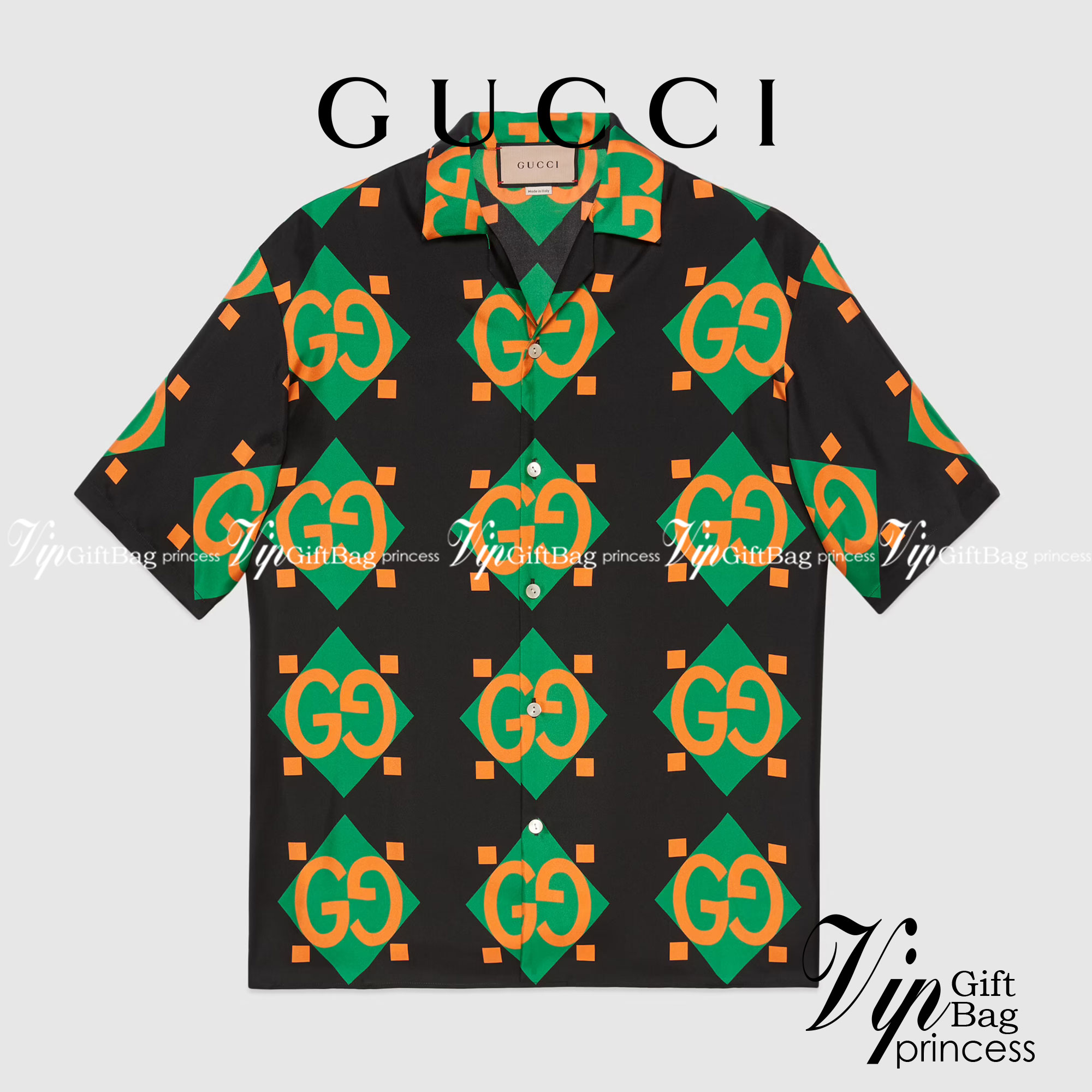 Gucci Geometric print bowling shirt / Gucci Men's Shirts / Gucci Shirts งานเกรดออริจินอล พิมพ์ลายคมชัด มีป้ายแท็กที่คอเสื้อทุกตัว พร้อมส่งที่ไทย ภาพสินค้าถ่ายจากงานขายจริง ใช้งานต่างประเทศได้