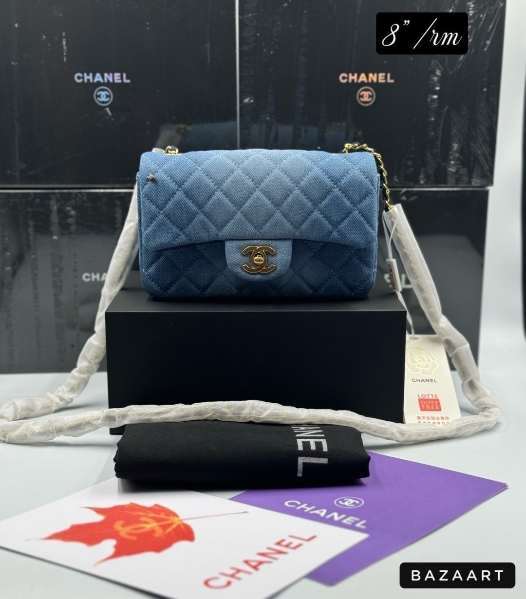 CHANEL Flap Bag Denim กระเป๋าสะพายสุดหรูไซส์มินิ งานเดนิมสวยดูแพง รูปทรงคลาสสิคหรูหราตลอดกาล ตัวแม่แบบฉ่ำ สวยทำถึง! ต้อนรับซัมเมอร์ให้โดดเด่นกว่าใคร