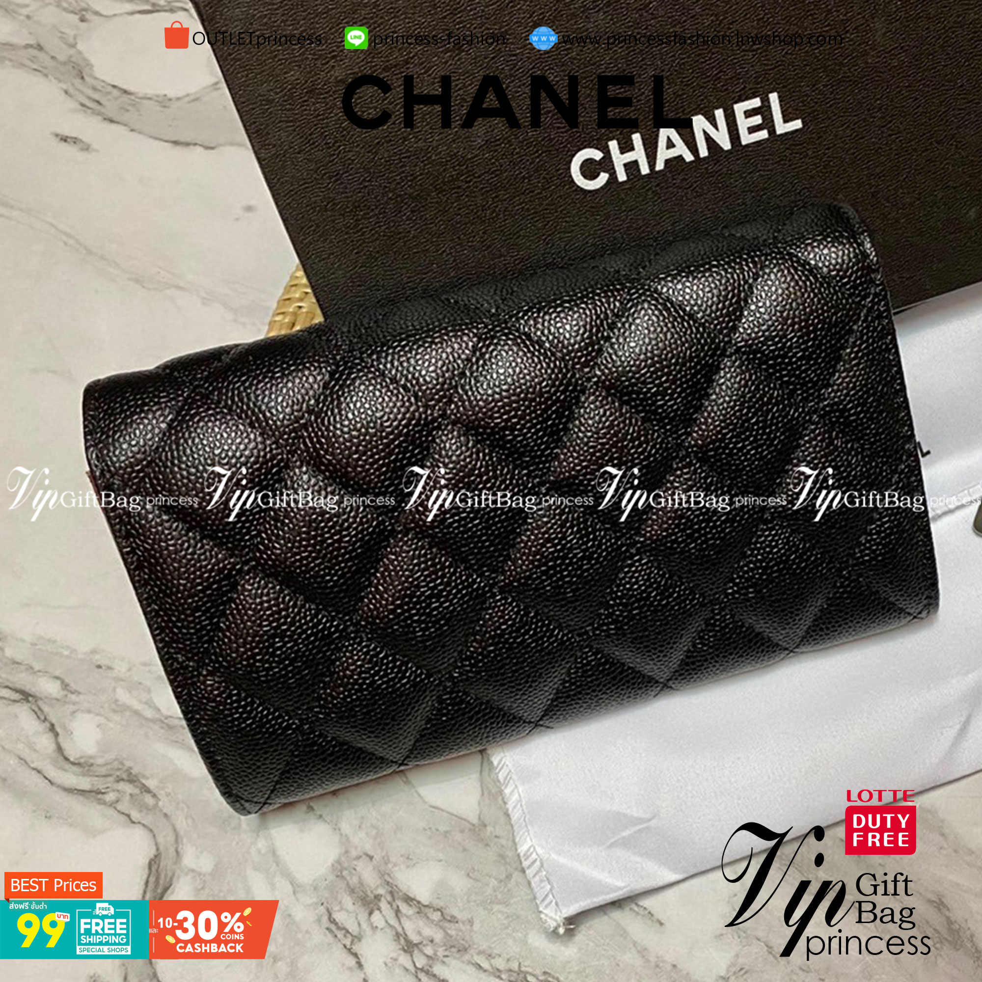 VIP 】CHANEL LONG CAVIAR WALLET WITH CHAIN ยกให้เป็นเดอะเบสท์เลย กระเป๋าสตางค์สะพายข้าง ไม่เหมือนใคร!! มากับโซ่หนังอะไหล่ทองสวยหรู ใบเดียวเอาอยู่ พกง่ายๆ วัสดุหนังคาเวียร์สวยหรูเปิดปิดด้วยซิปสะดวกใช้ ด้านหน้าประดับโลโก้แบรนด์อะไหล่ทอง ภายในมีช่องแบ่งหลายช่