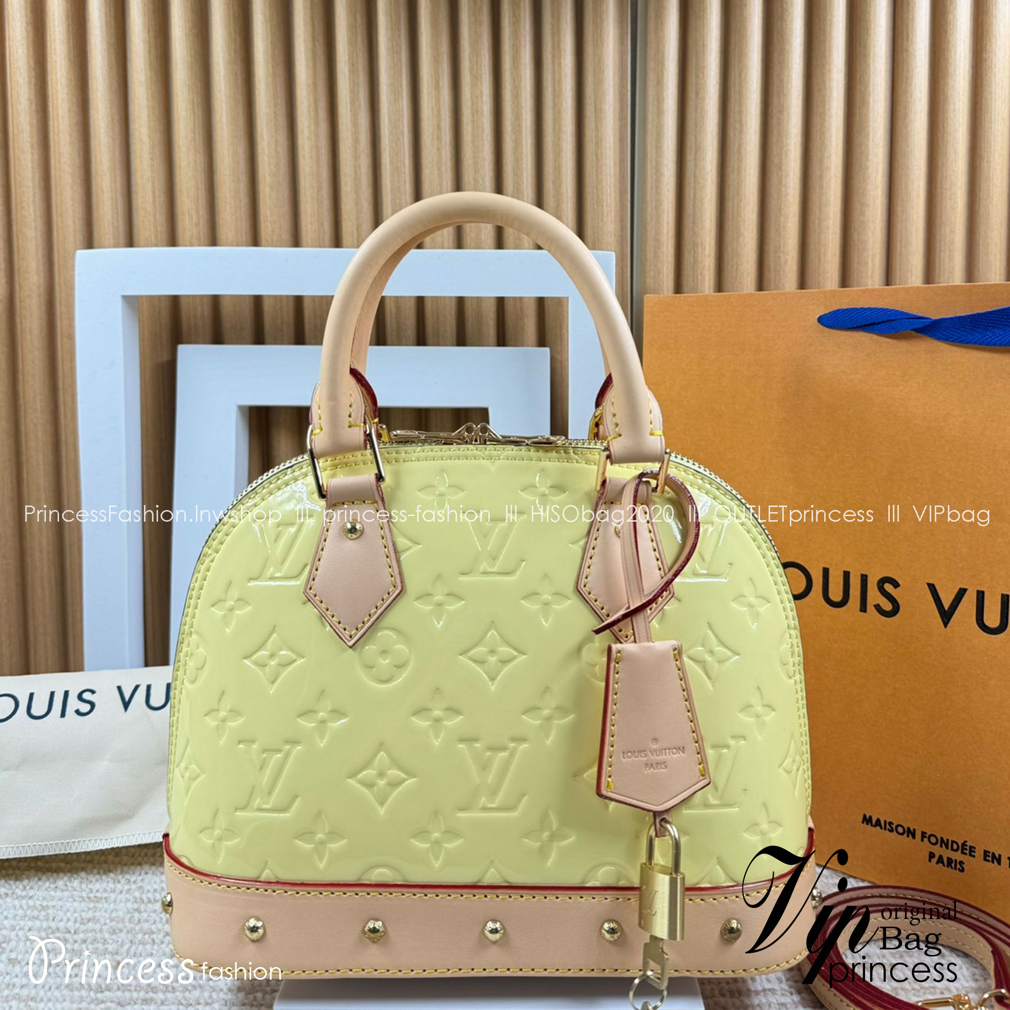 LV Alma BB Monogram Vernis Leather New Remix Colorful Chic and Yellow | Sky | Neon Pink กระเป๋าสะพายสีพาสเทล เกรดออริ สลับแท้ 1:1 ใช้งานต่างประเทศได้