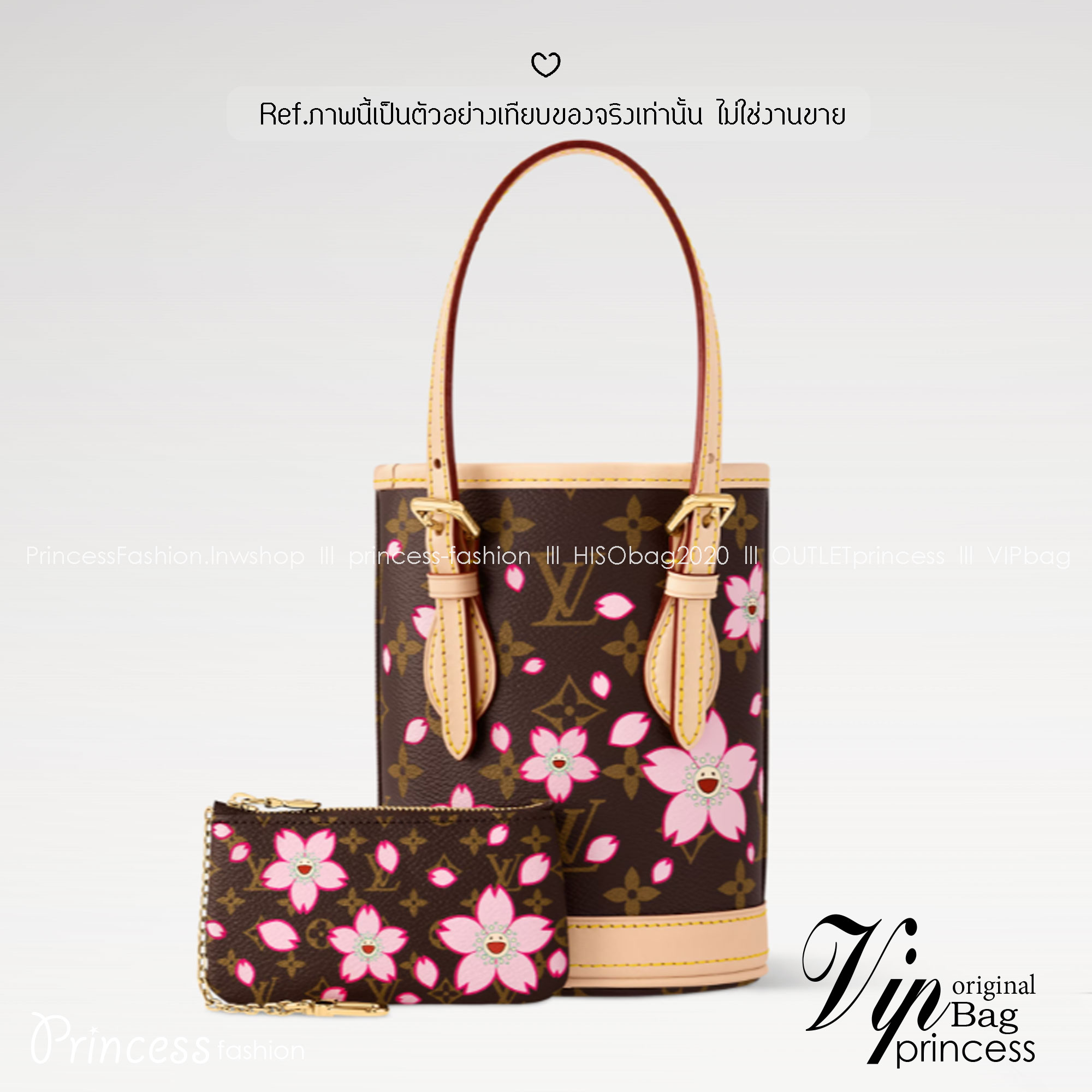 ORI หนังแท้ | LV x TM Nano Bucket Bag ใหม่ล่าสุดมาแรง กับกระเป๋าทรงบัคเก็ต ขนาดกำลังสวย ปรับลุคให้มีชีวิตชีวาด้วยลายดอกไม้ซากุระเชอรี่บลอสซั่ม คอลใหม่สุดเอ็กซ์คลูซีฟ