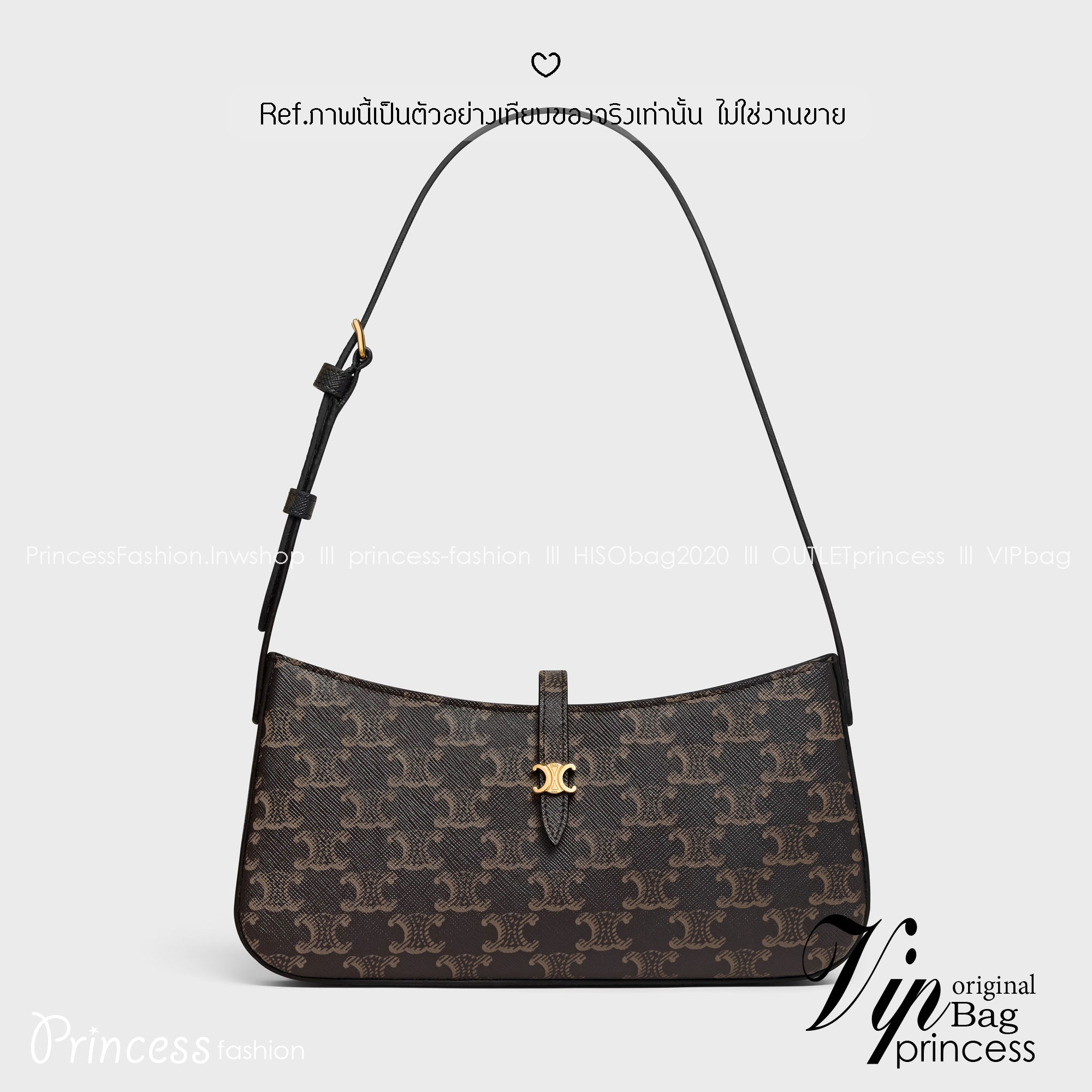 ORI หนังแท้ | CELINE TINA SHOULDER BAG IN Triomphe canvas กระเป๋าสะพายไหล่ทรงพอช ดีไซน์ใหม่ก่อนใคร เรียบง่ายหรูหราลงตัว สไตล์วินเทจลัคชูดูแพงสุดๆ ใช้งานได้หลากหลายโอกาส ขนาดกำลังดีพาพาสะดวก