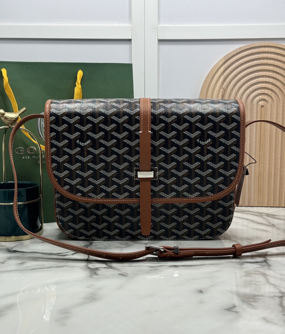 ORI | สลับแท้ GOYARD Belvedere MM Bag 29cm กระเป๋าสะพายทรงแมสเซ็นเจอร์แบรนด์หรูสัญชาติฝรั่งเศส หนังแท้ แคนวาสแท้อย่างดี