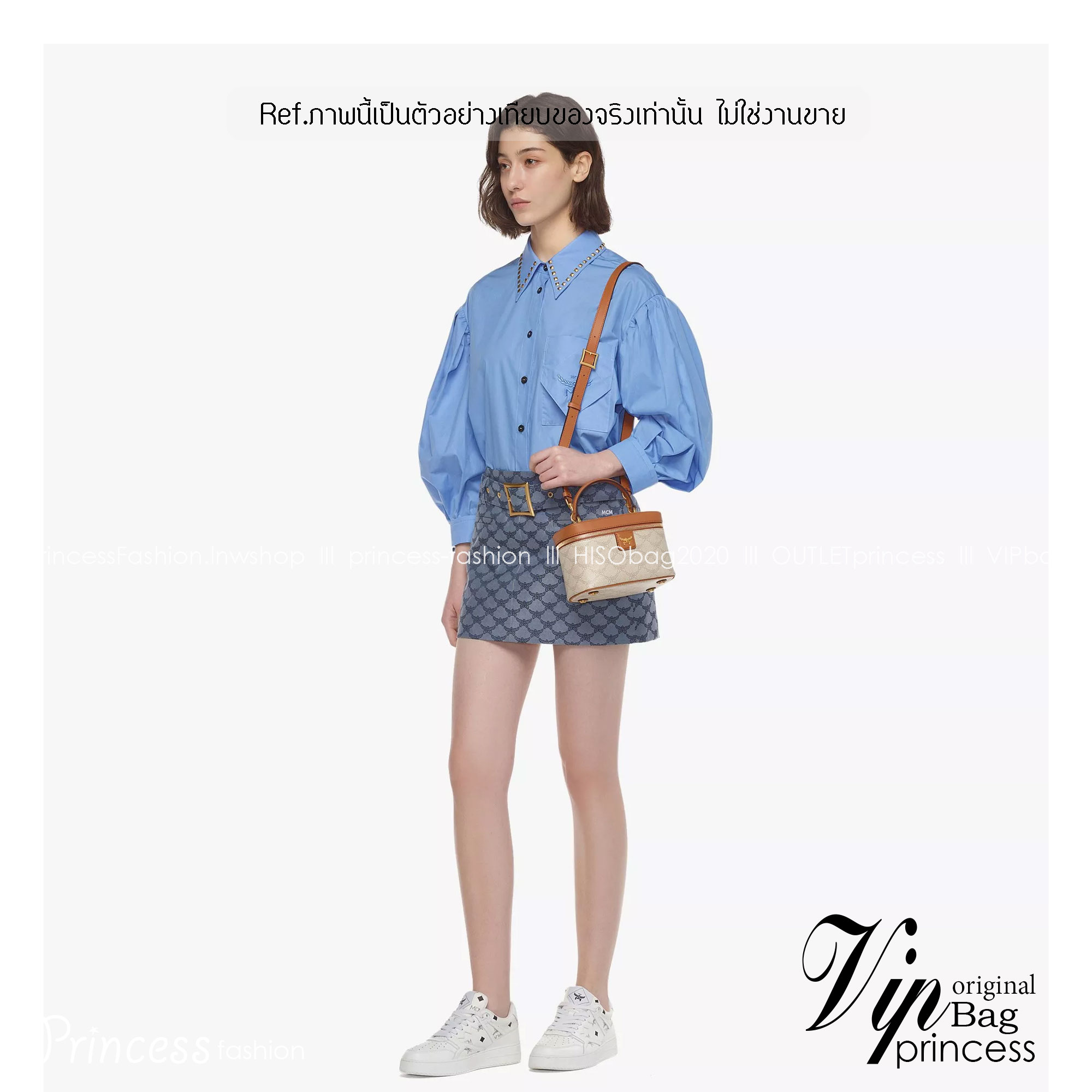 M.C.M HIMMEL VANITY CASE IN LAURETOS กระเป๋าทรงกล่อง มีหูจับด้านบน หนังสวยนุ่มมือ สวยงาม อะไหล่ทอง