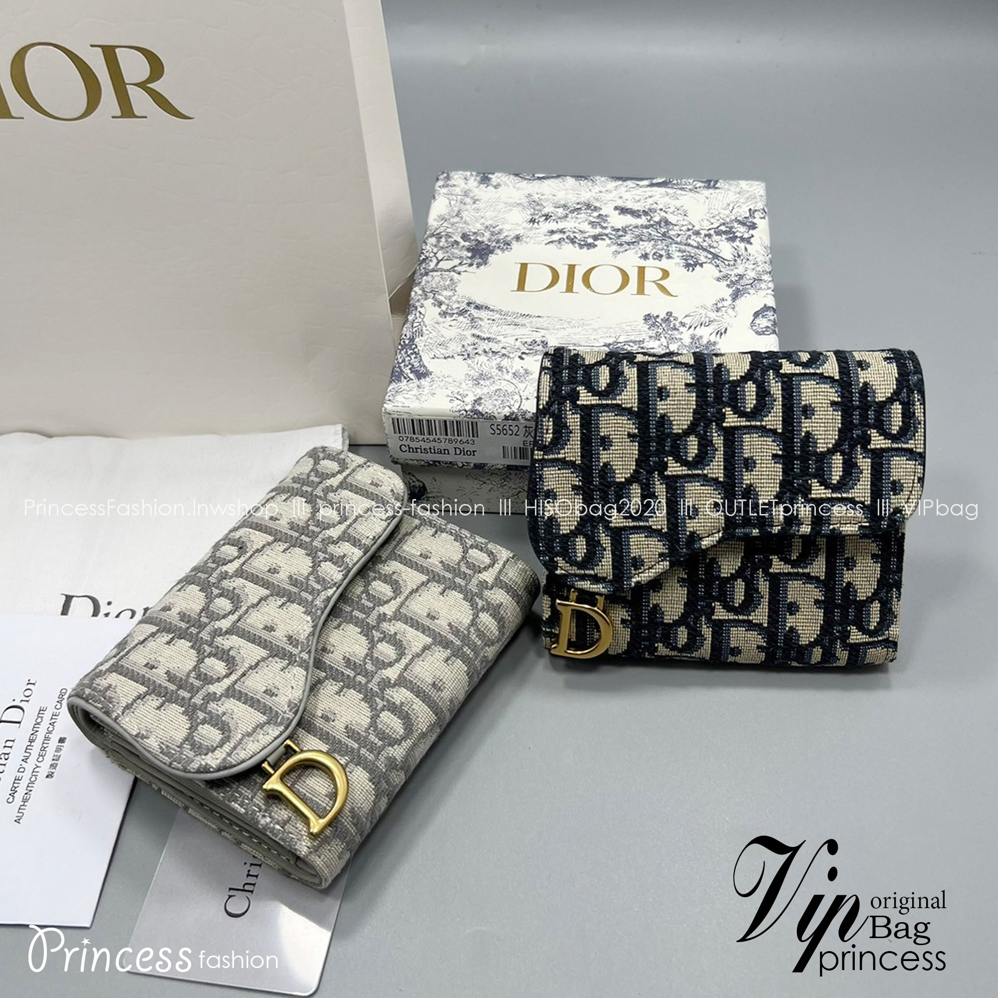 TopORI DIOR SADDLE LOTUS WALLET Oblique Jacquard / Dior wallet กระเป๋าสตางค์ 3 พับ พร้อมส่ง 2 สี **สินค้าเกรดท็อปออริจินอล 1:1 สลับแท้ งานสวยตามรูป ภาพถ่ายจากงานขายจริง ใช้งานต่างประเทศได้