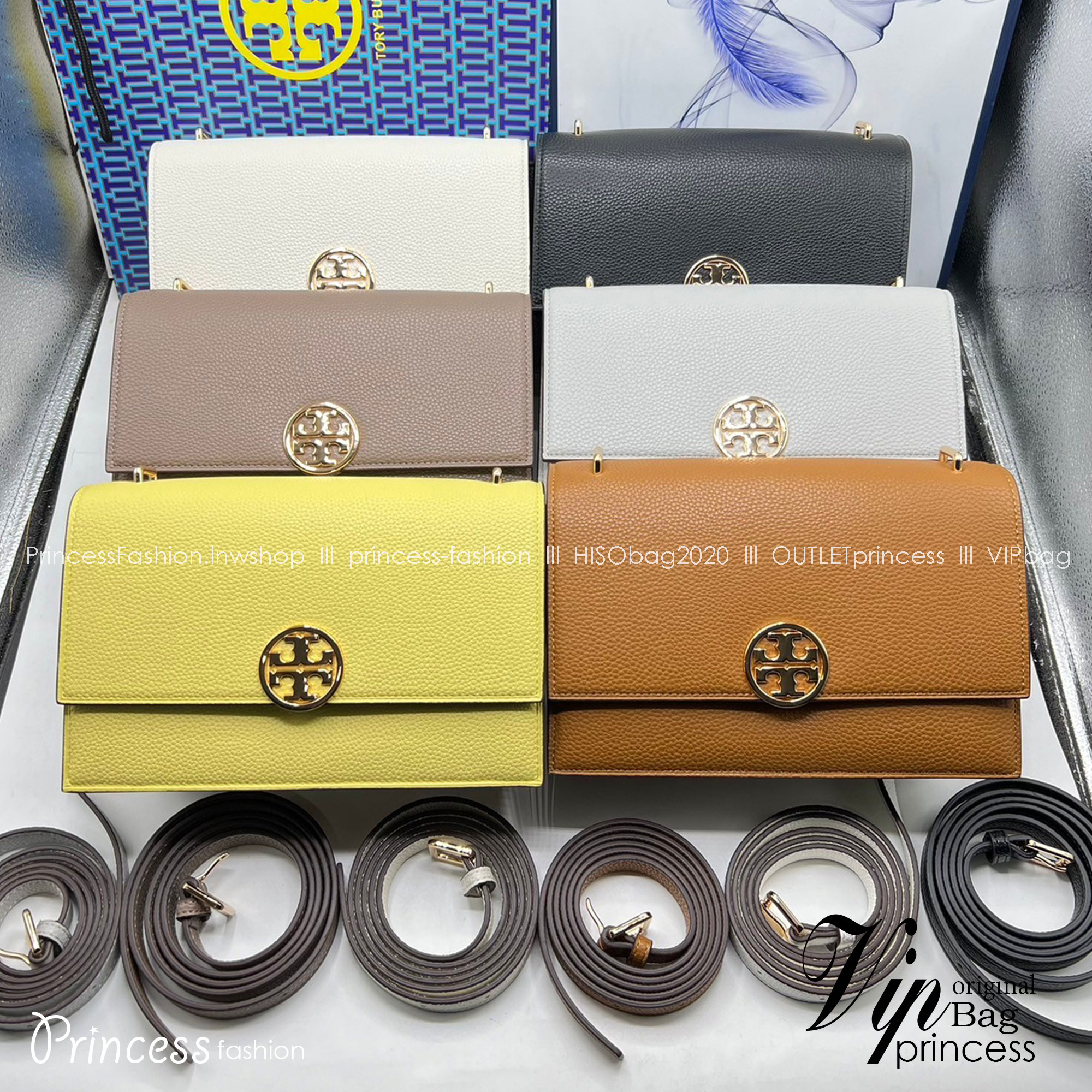 TORY BURCH MILLER LEATHER SHOULDER BAG กระเป๋าสะพายสวยหรู ผู้ดีทุกสี สายถอดได้ ถือเป็นคลัชได้ เกรดออริ สลับแท้ 1:1 ใช้งานต่างประเทศได้