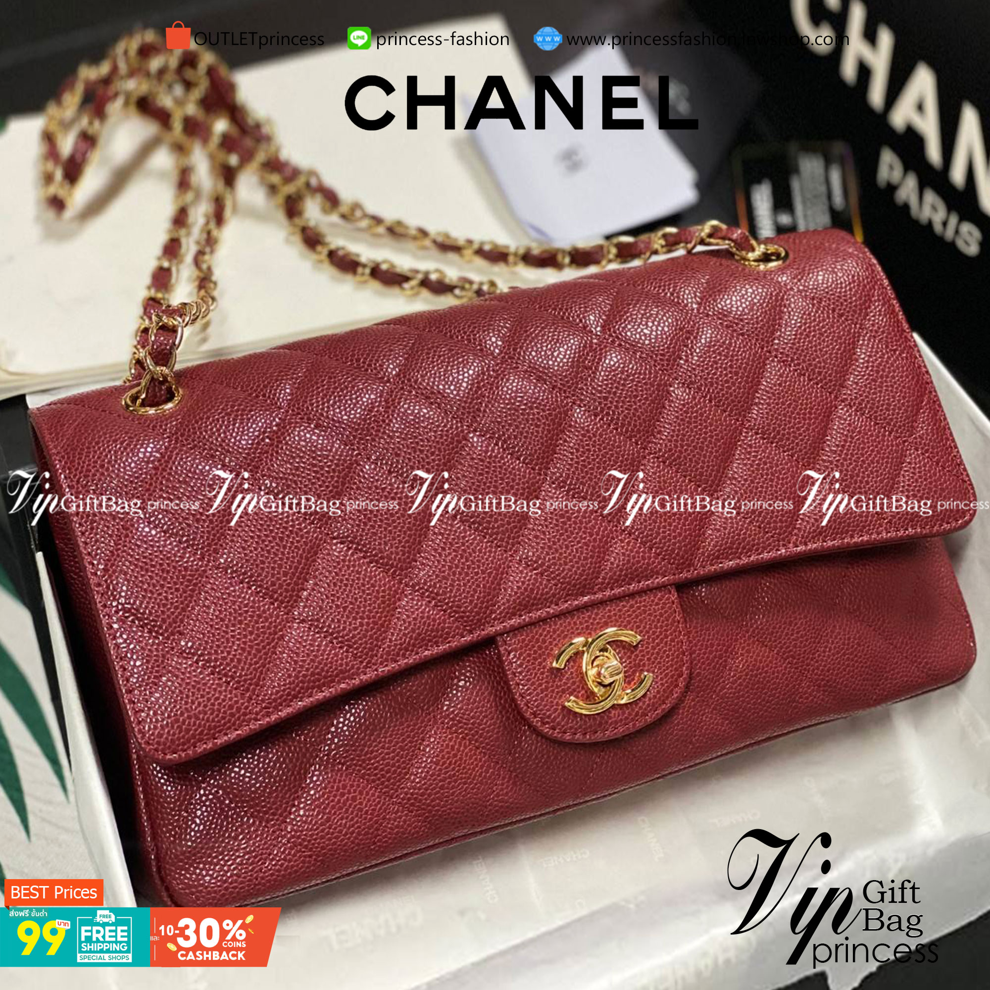 CHANEL LARGE CLASSIC JUMBO HANDBAG 30cm พร้อมส่งที่ไทย Lambskin & Grained Calfskin