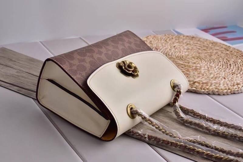 Coach Parker In Signature Canvas With Tea Rose