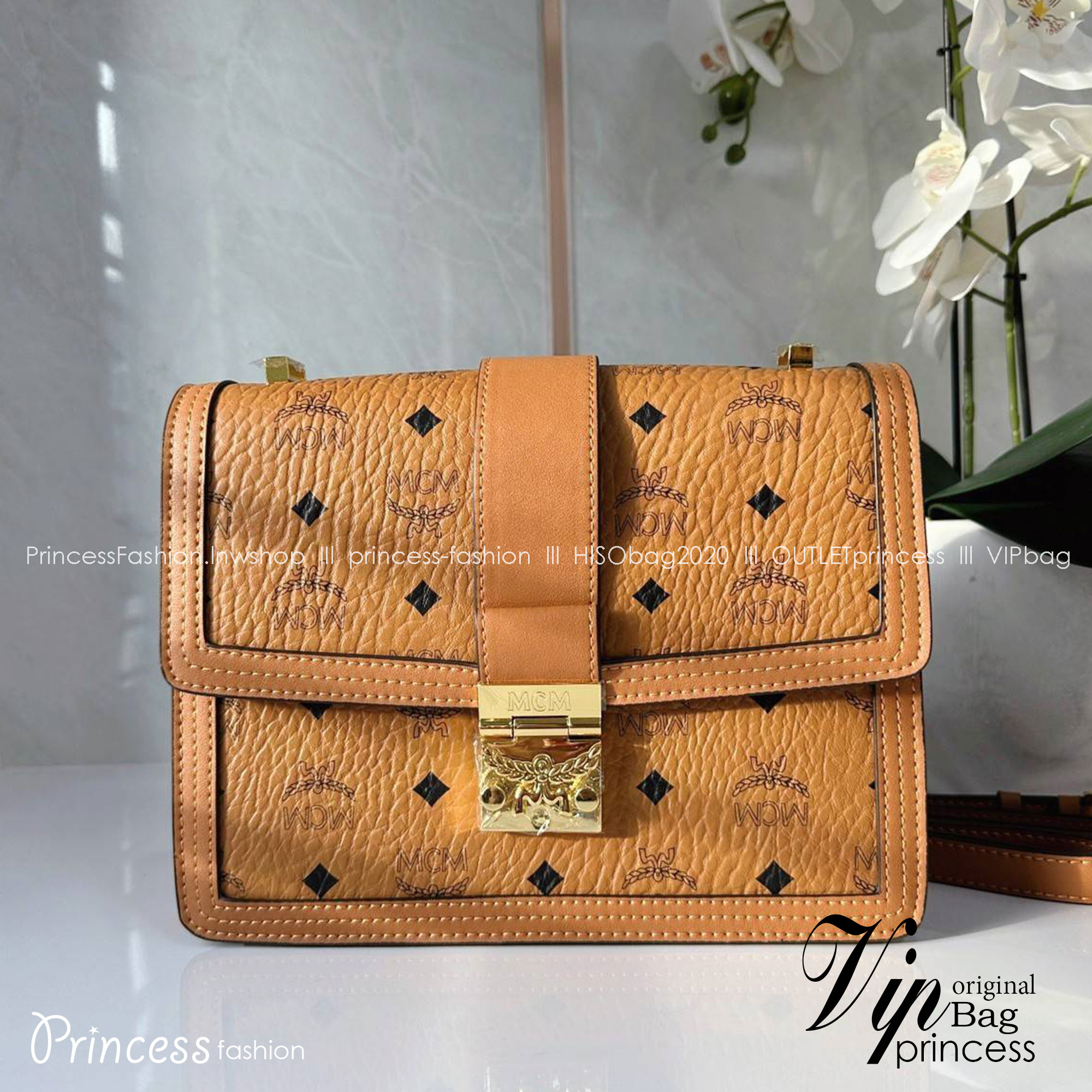 M.C.M MEDIUM TRACY SHOULDER BAG IN VISETOS กระเป๋าสะพายข้าง สุดหรู มาร์ทเทห์ เกรดออริ สลับแท้ 1:1 ใช้งานต่างประเทศได้