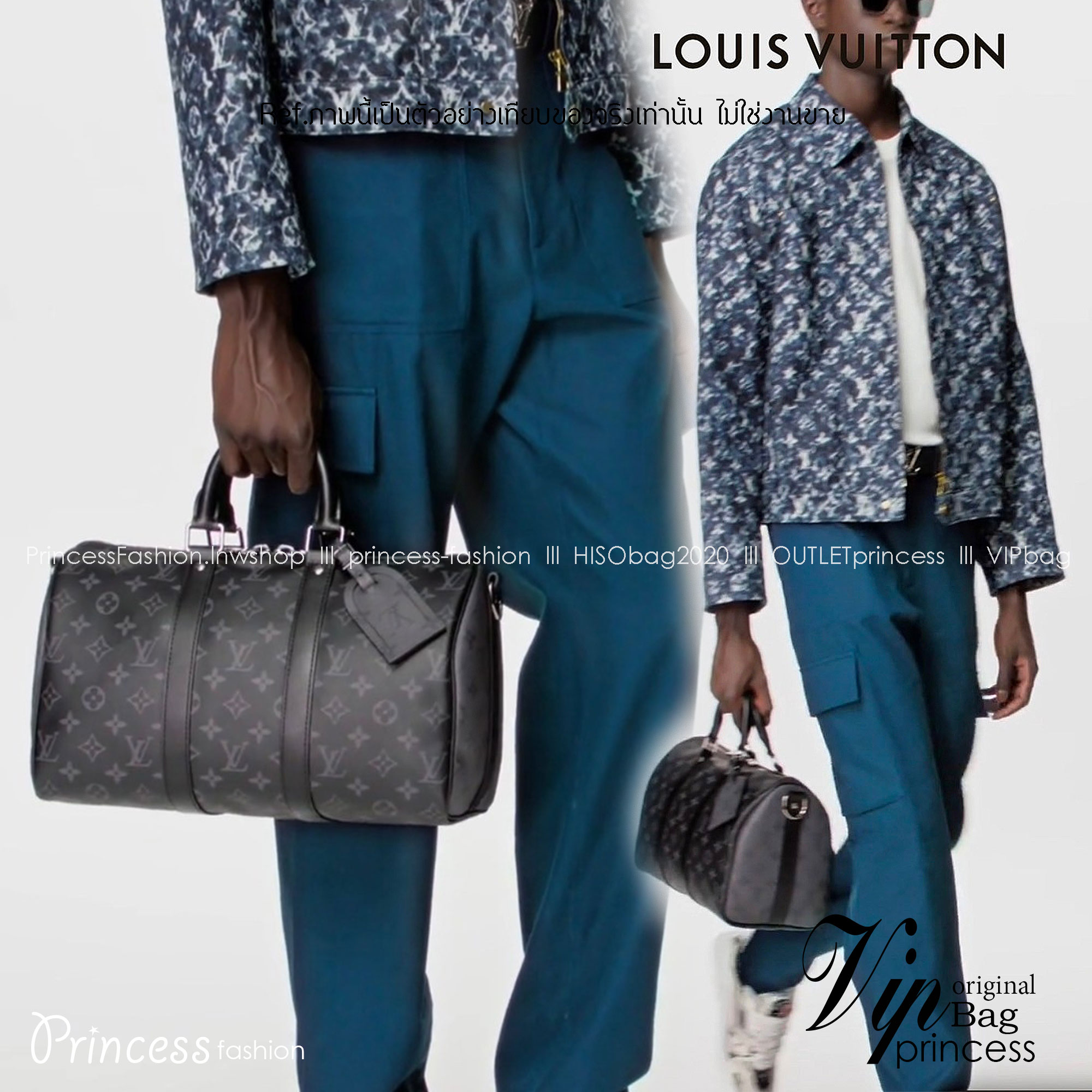 LV Keepall Bandouliere / LV Travel Bag พร้อมส่ง กระเป๋าเดินทางสุดคลาสสิค เรียบหรูมีระดับในวัสดุ Monogram Eclipse แคนวาส