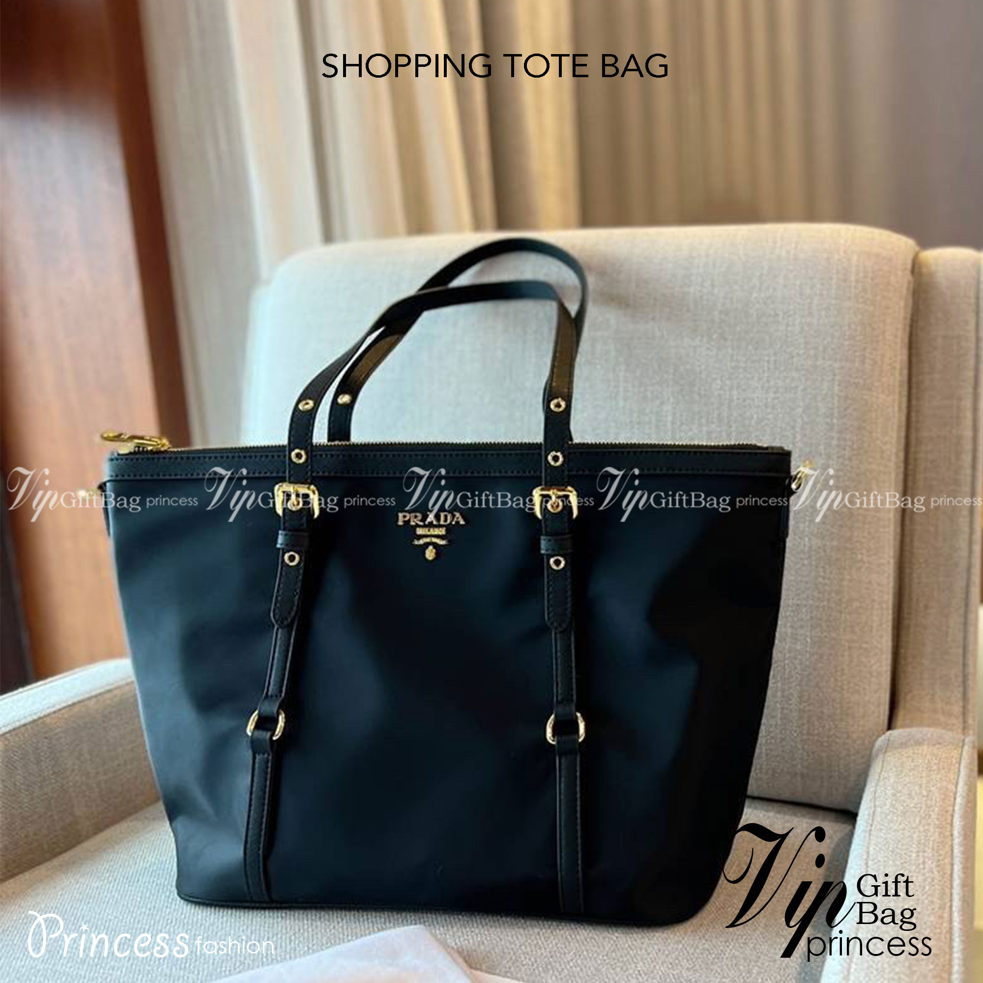 PRADA SHOPPING BAG / PRADA TOTE BAG รุ่นยอดฮิต !!! ปังปุริเย่ 🎉กระเป๋าใบใหญ่ทรงโท้ทหรู เป็นผ้าไนล่อน ตกแต่งรอบใบได้ สวยมาก