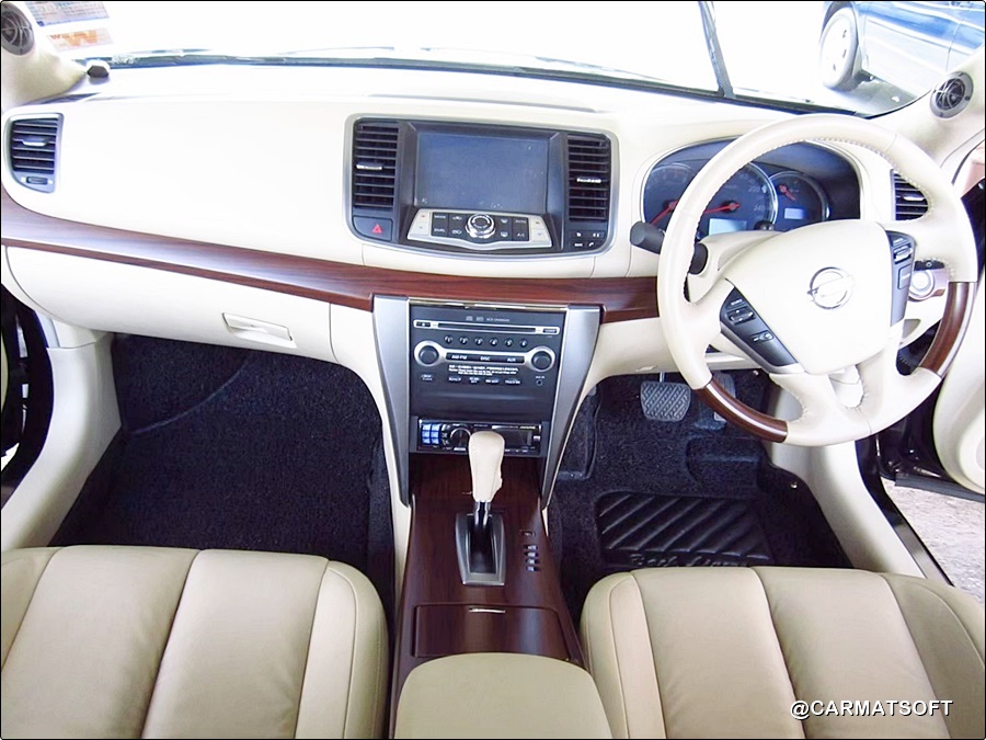 พรมไวนิลดักฝุ่น NISSAN TEANA J32 ปี2009-13 พรมดักฝุ่นรถยนต์ รีดขอบ เต็มคัน สีดำ เข้ารูป สวยงาม