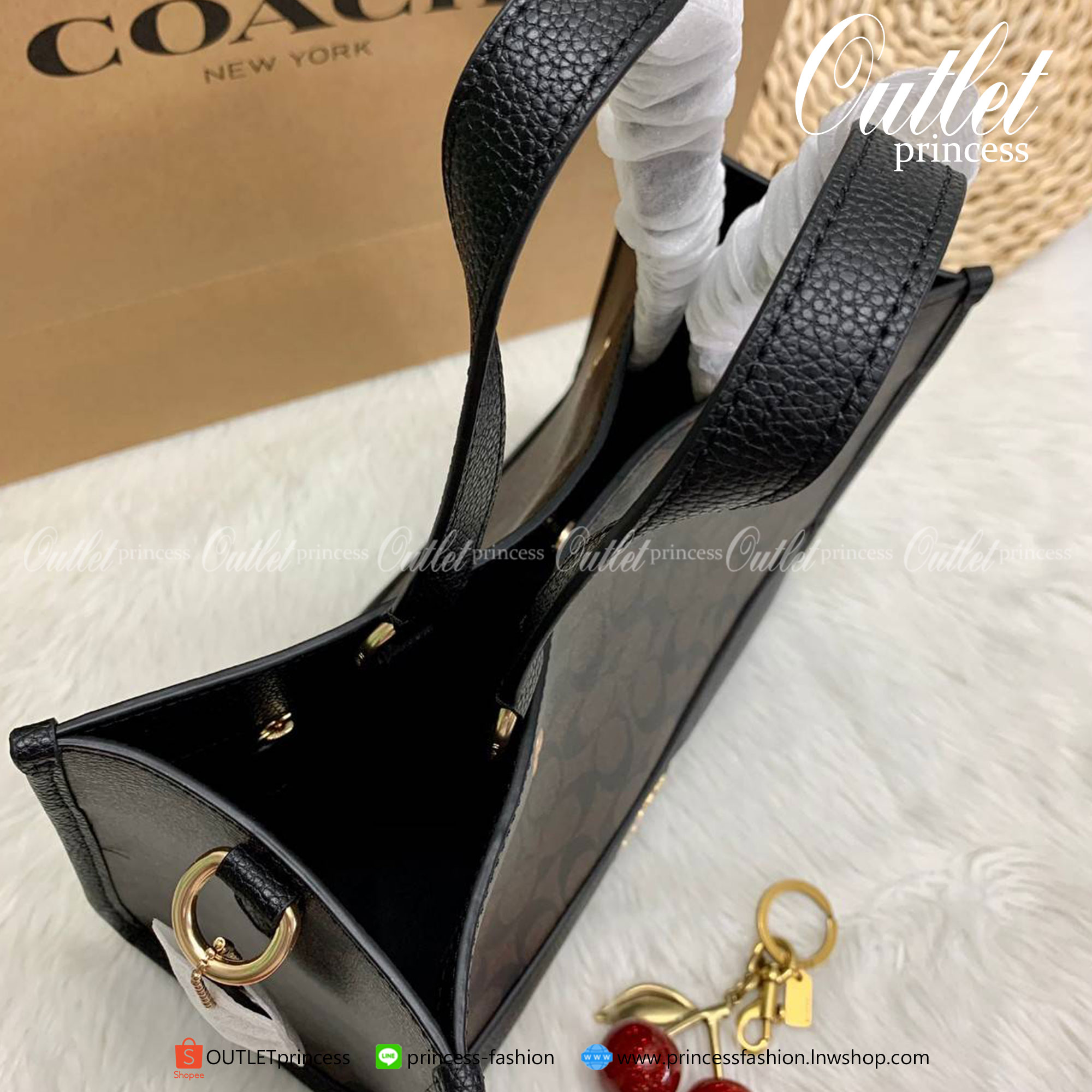 ของแท้ 100% COACH DEMPSEY CARRYALL IN SIGNATURE CANVAS ((1955)) น้ำตาลอ่อน