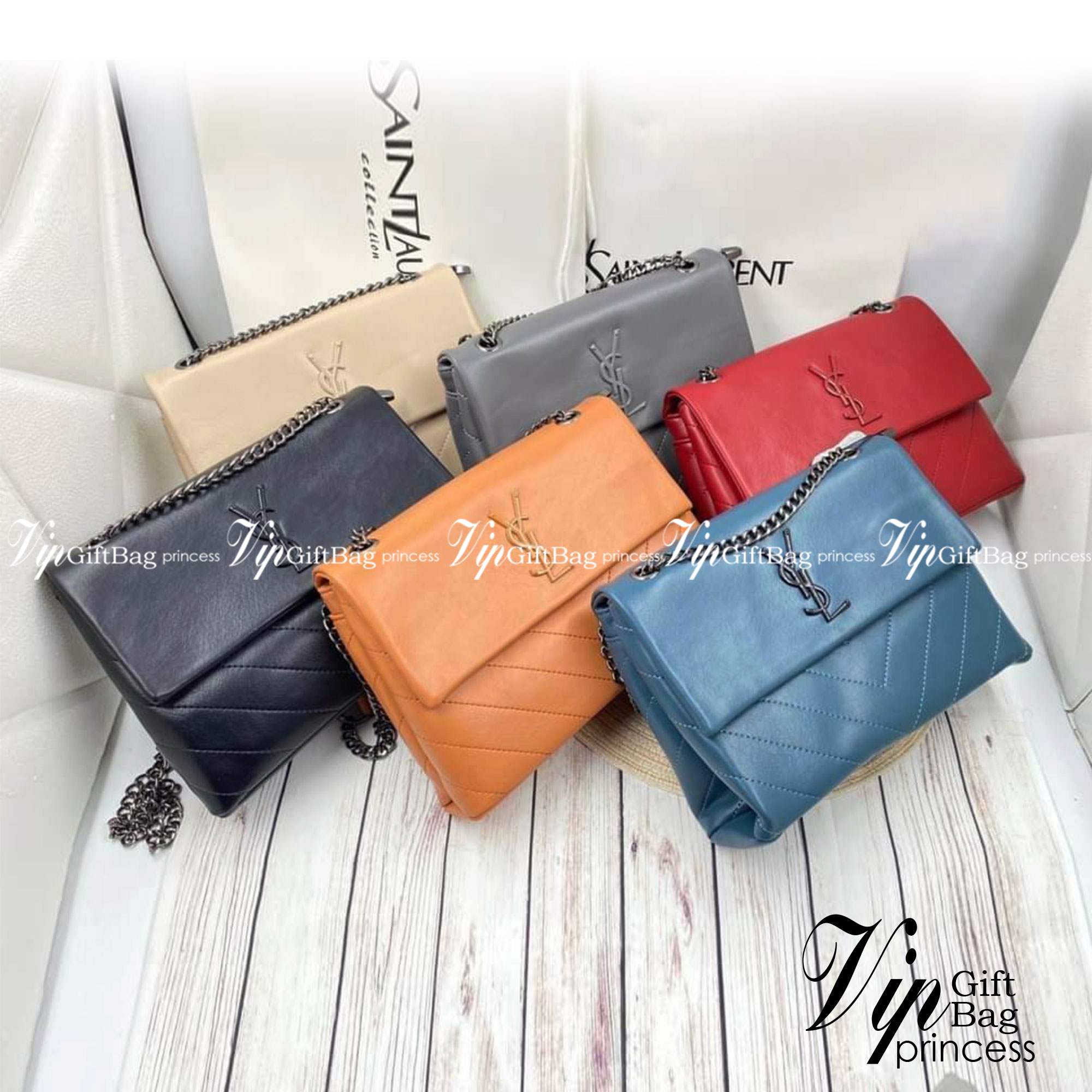 VIP 🥂 YVES SAINT LAURENT Large Sunset Shoulder Bag / YSL Shoulder Bag 11" ภาพสินค้าถ่ายจากงานขายจริง พร้อมส่งที่ไทย