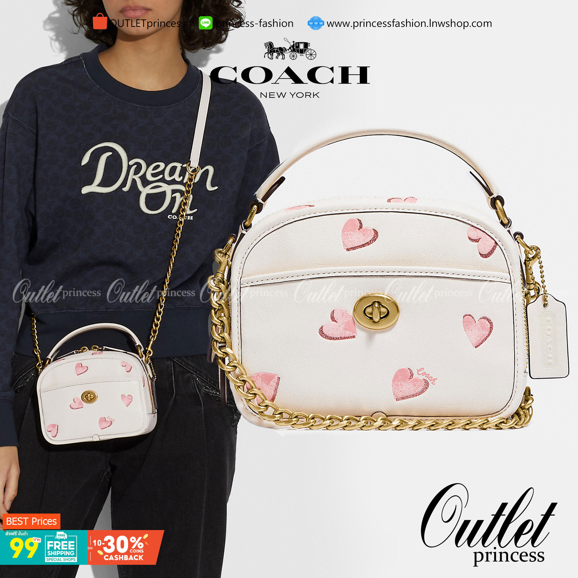 COACH LUNCHBOX TOP HANDLE WITH HEART PRINT ((C3920)) พร้อมส่งความน่ารักที่ไทย ตามมาติดๆค่ะ!! กระเป๋าสะพายข้างหรือแบบหิ้วออกงานเกร๋ๆได้เลยค่ะ หนังแท้อย่างดีสวยงามมากค่ะ ❤️จุดเด่นของรุ่นคือปริ้นลายหัวใจแบบ3D ทั้งใบ