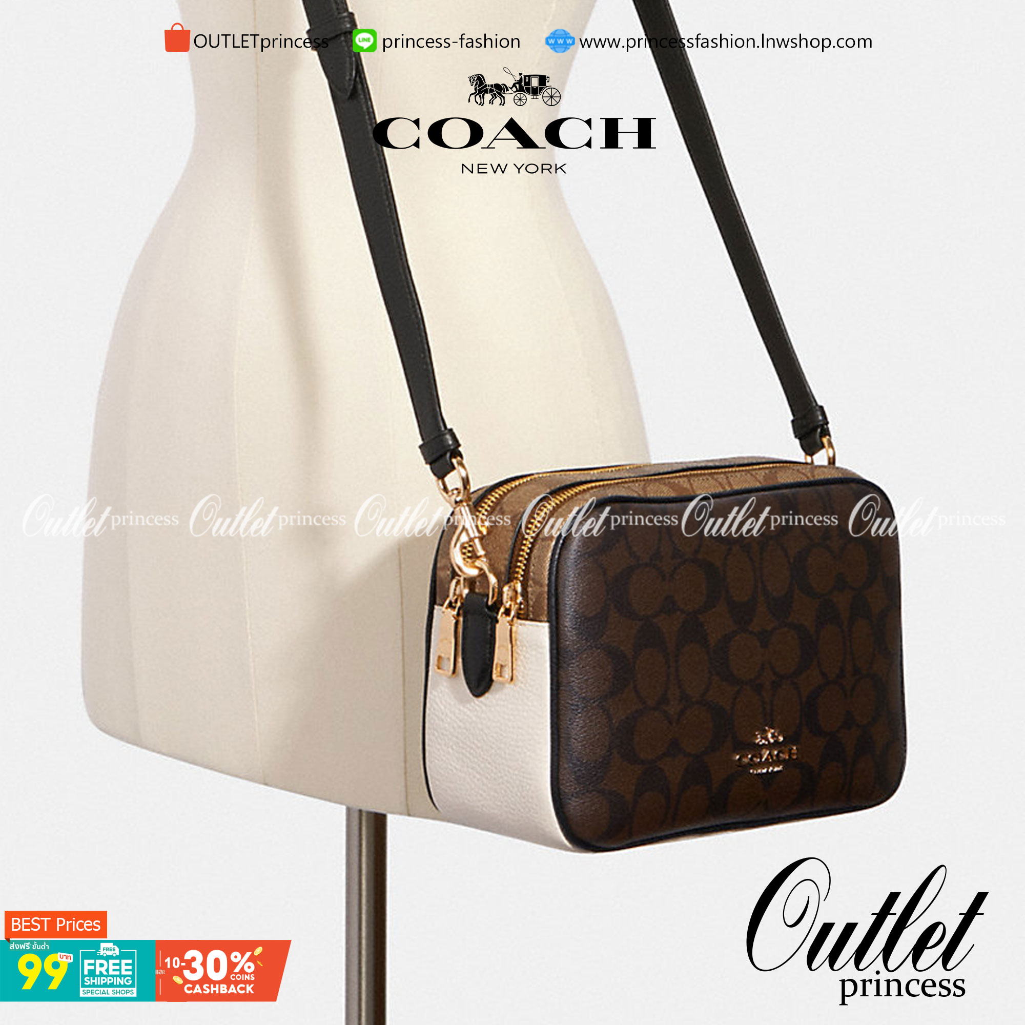 ใครที่รออยู่ห้ามพลาดเลยจร้าา! COACH JES CROSSBODY IN BLOCKED SIGNATURE CANVAS ((1767)) พร้อมส่งอีกครั้ง สินค้าขายดี กระเป๋าสะพายครอสบอดี้ร์หรือสะพายข้างได้ หนังแท้อย่างดีค่ะ 🔺สีหนังของรุ่นนี้ผสมกันได้ลงตัวดูดีมากๆทีเดียวค่ะ กระเป๋าแบบ2ช่องซิป ภายใ