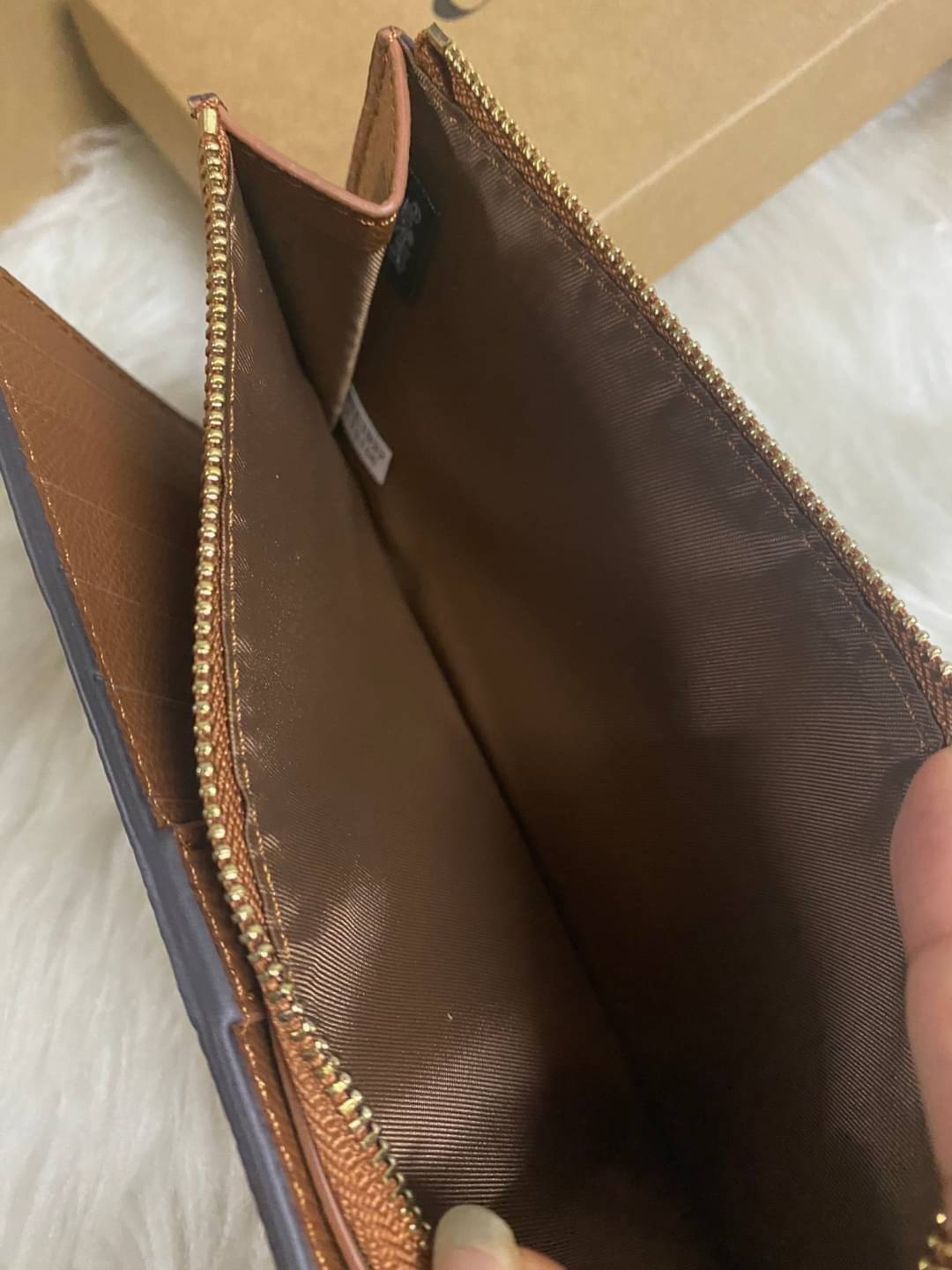 COACH 73156 Pebbled Leather Long Wallet พร้อมส่งสีดำ สีน้ำตาล