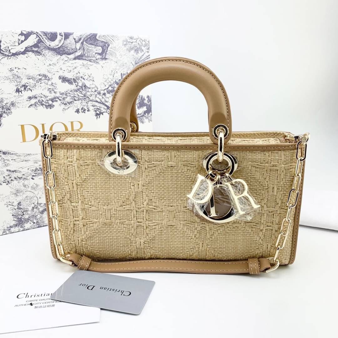 ORI 】DIOR Lady D-Joy Bag Natural Cannage Raffia พร้อมส่งที่ไทย ภาพสินค้าถ่ายจากงานขายจริง ใช้งานต่างประเทศได้