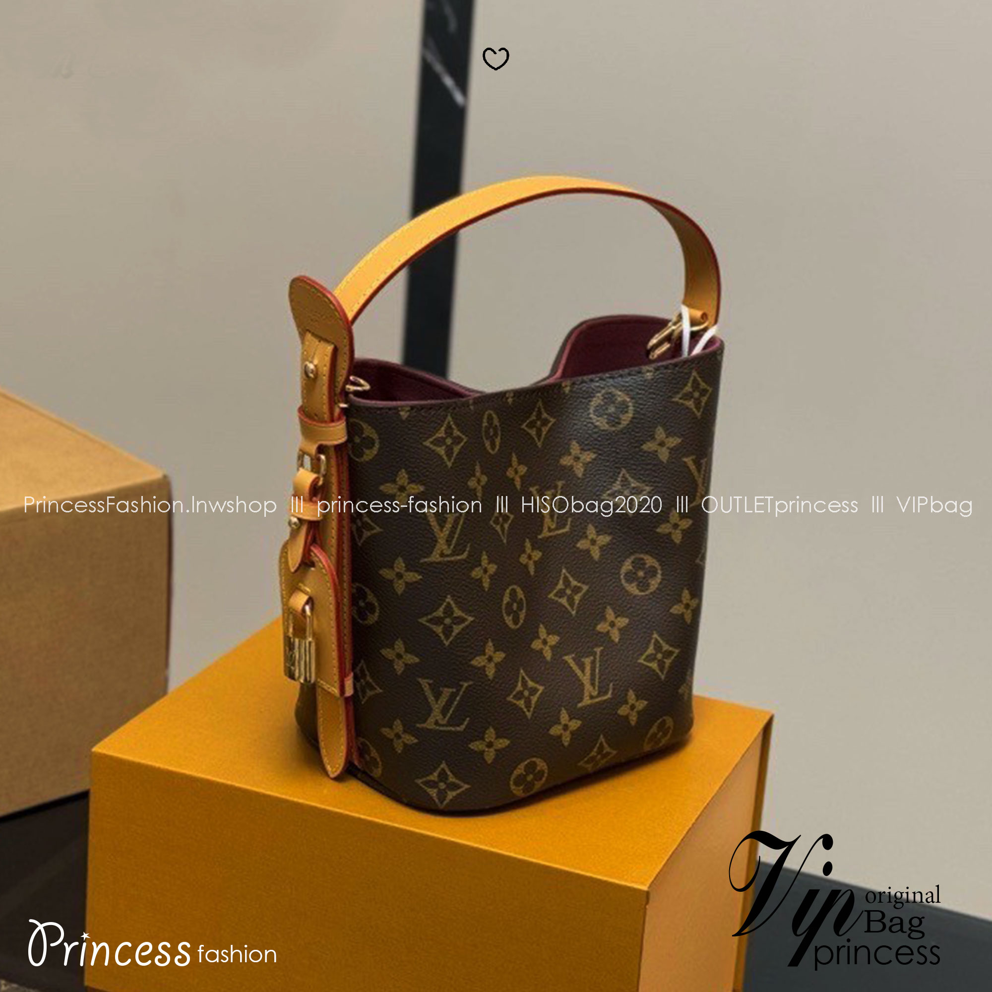 LV All In BB bag กระเป๋าทรงบัคเก็ตไซส์เล็กน่ารัก พร้อมใบลูกแยกใช้งาน และแม่กุญแจ/เนมแท็กสวยหรูโดดเด่น ดีไซน์คลาสสิคคงความเอกลักษณ์