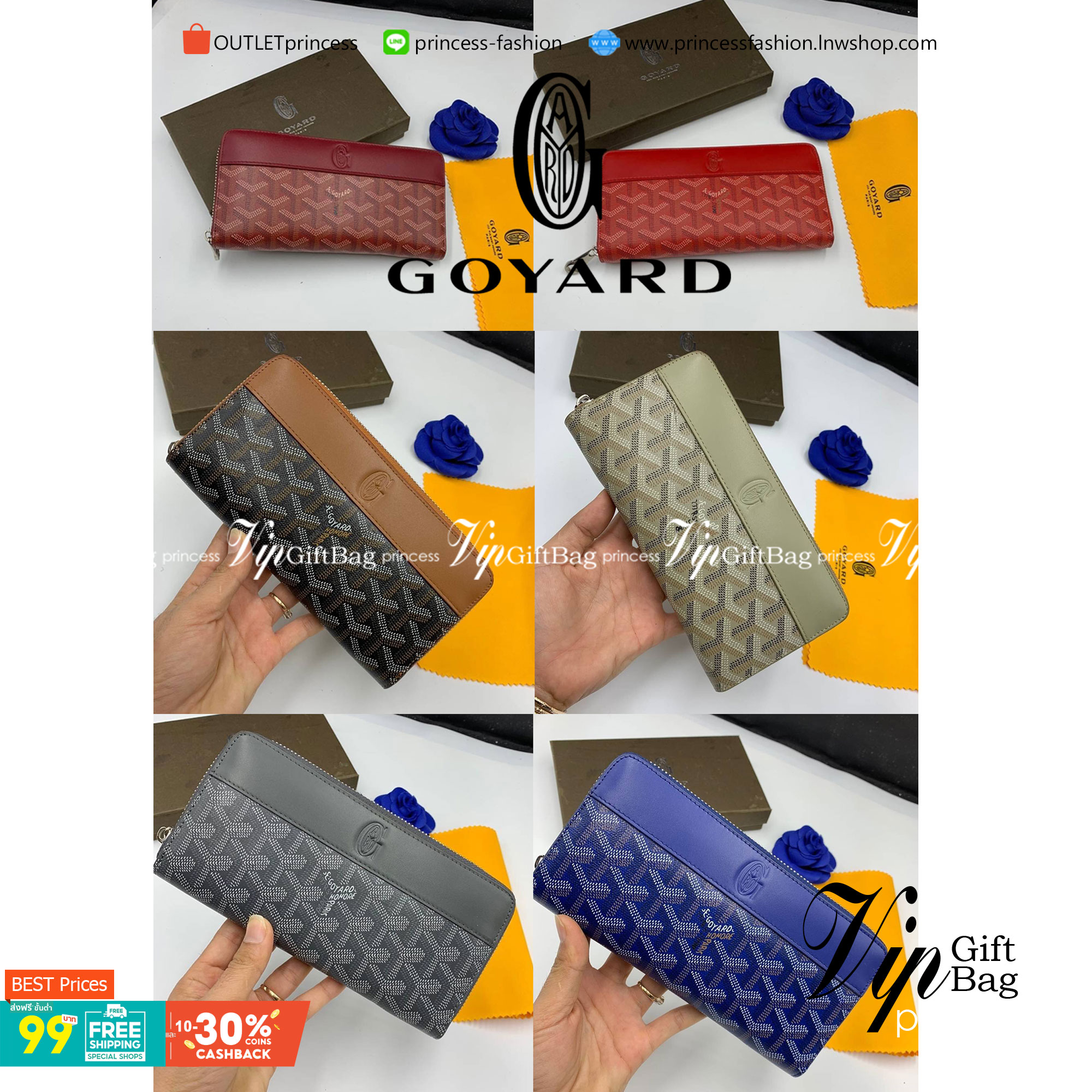 VIP GIFT 】GOYARD round zipper Matignon Long Wallet กระเป๋าสตางค์ซิปรอบใบยาว พร้อมส่ง 6 สี เหมาะกับการใช้งานทุกรูปแบบ นอกจากเพิ่มความมั่นใจแล้ว ยังทำให้ชีวิตของเราง่ายขึ้นอีกด้วย โดยการเปิดปิดแบบซิปรอบ สามารถใส่ธนบัตร เหรียญ บัตรต่างๆได้หลายใบเลยทีเดียว ขน