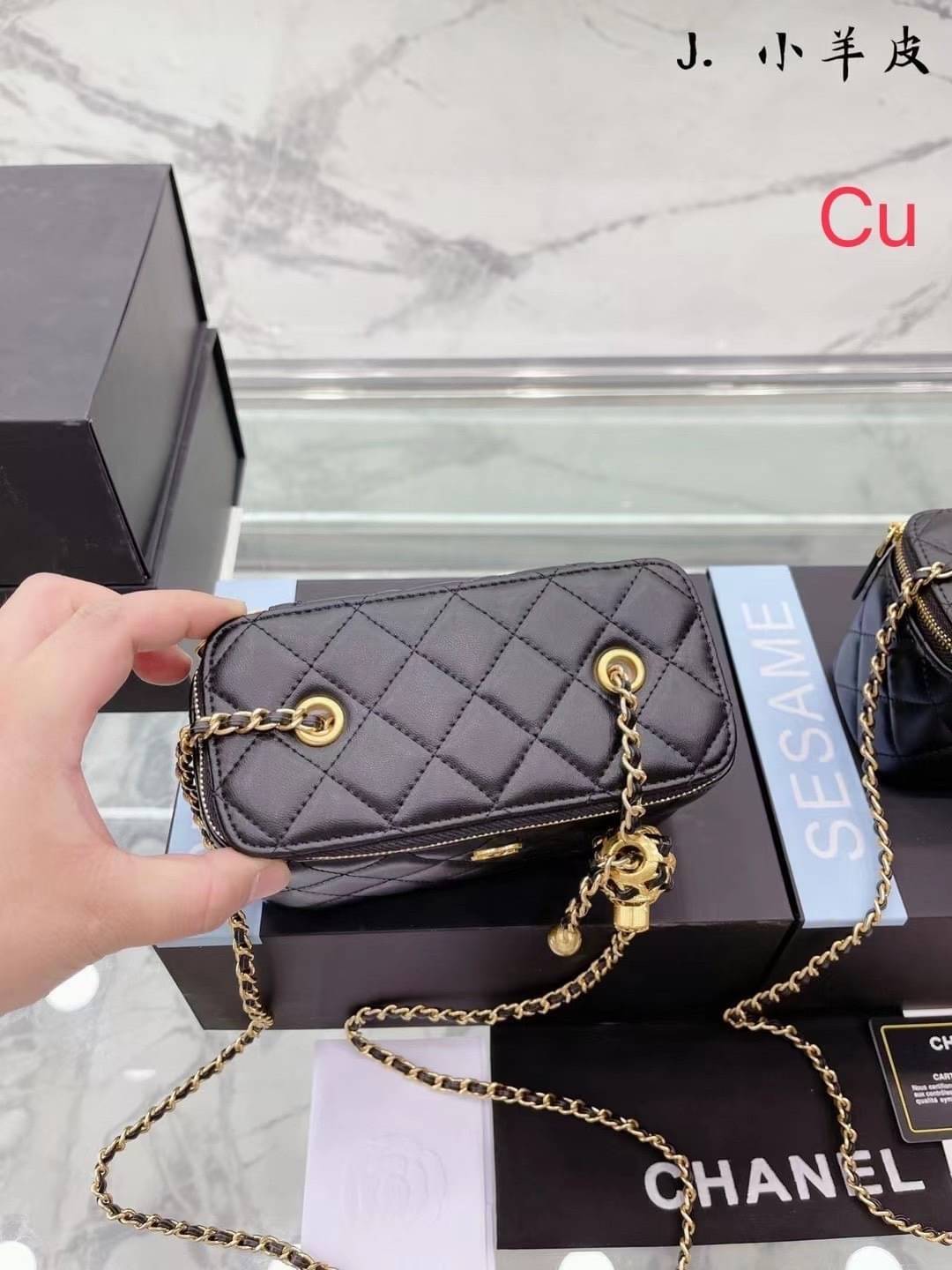 Chanel Pearl Crush Mini Vanity / Chanel Vanity crossbody bag กระเป๋าทรงกล่องใบเล็กน่ารัก มี 2 ขนาด งานหนังสวย ตอบโจทย์และครองใจสาวๆ ได้อย่างแท้จริง ดีไซน์เรียบหรู