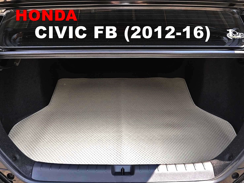 แผ่นปูท้ายรถ HONDA CIVIC FB ปี2012-16 ลายกระดุมเล็กpvc ทนทาน สวยงาม เข้ารูป