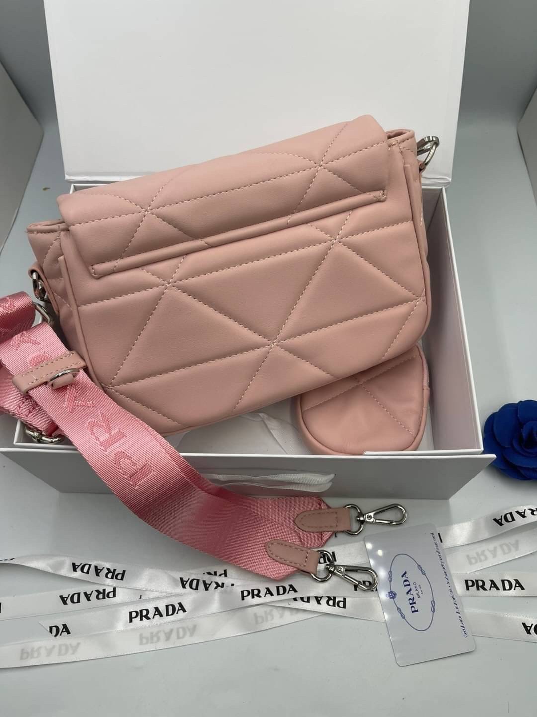 VIP 】PRADA System nappa leather patchwork bag หนังแท้ พร้อมส่งที่ไทย 6 สี