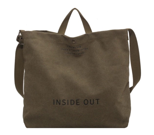 กระเป๋าสะพายผ้าแคนวาส ทรงสี่เหลี่ยม ใบใหญ่ ใส่ของได้เยอะ กระเป๋าผ้าแคนวาส ผู้หญิง สวย ๆ 178669