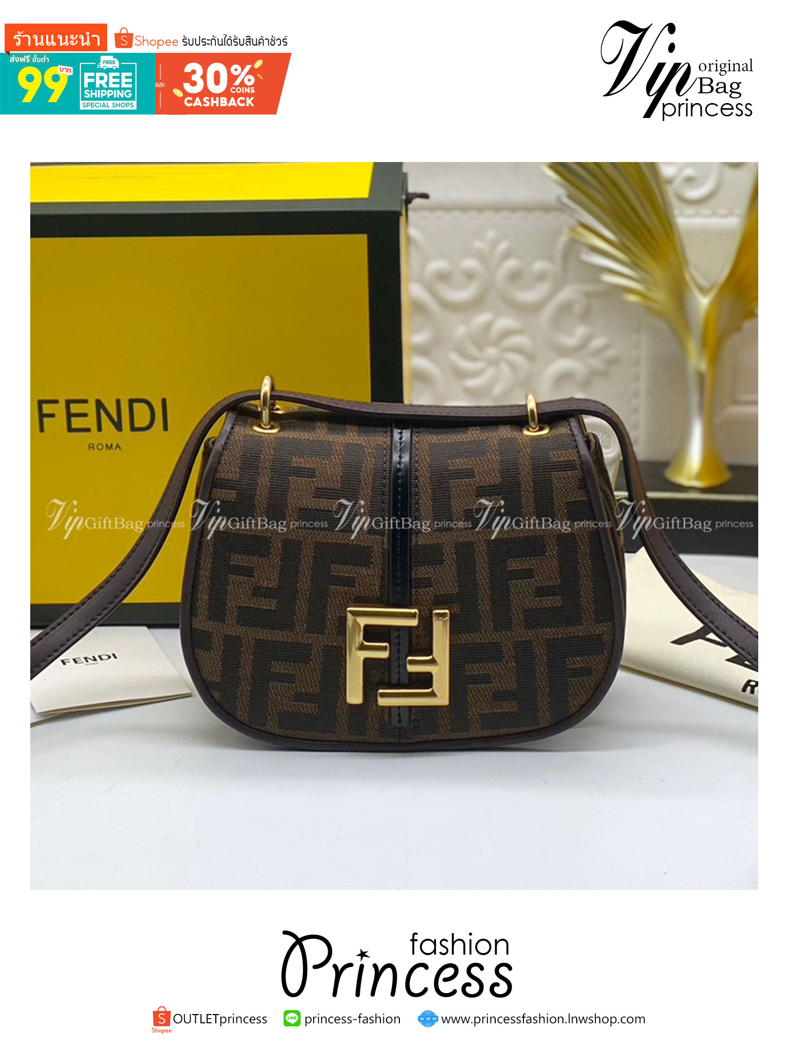 FENDI C’mon Mini leather bag เกรดออริจินอล สลับแท้ ภาพถ่ายจากงานขายจริง ใช้งานต่างประเทศได้