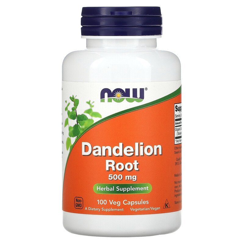 Now Foods Dandelion Root 500 mg 100 Veg Capsules