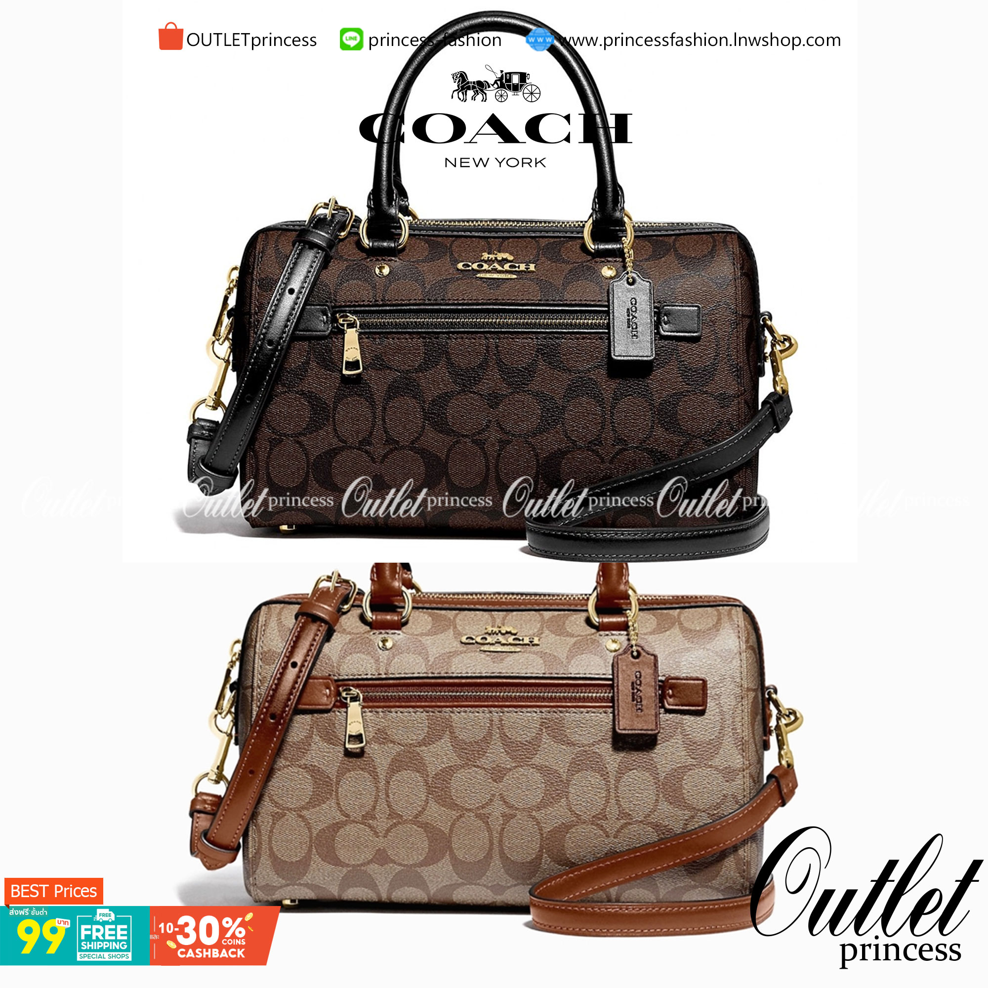 COACH F83607 ROWAN SATCHEL IN SIGNATURE CANVAS กระเป๋าทรงหมอนยอดฮิต คลาสสิคใช้งานได้ไม่มีเบื่อ มาครบสีขายดี ด้วยรูปทรงสวยงาม และใช้งานได้อย่างกระฉับกระเฉง วัสดุหนังแคนวาสเคลือบลาย ทนทาน ภายในโล่งกว้าง มีช่องซิปและแบ่งสัดส่วนได้ลงตัว บอกเลยว่าสาวๆพลาดไม่ได