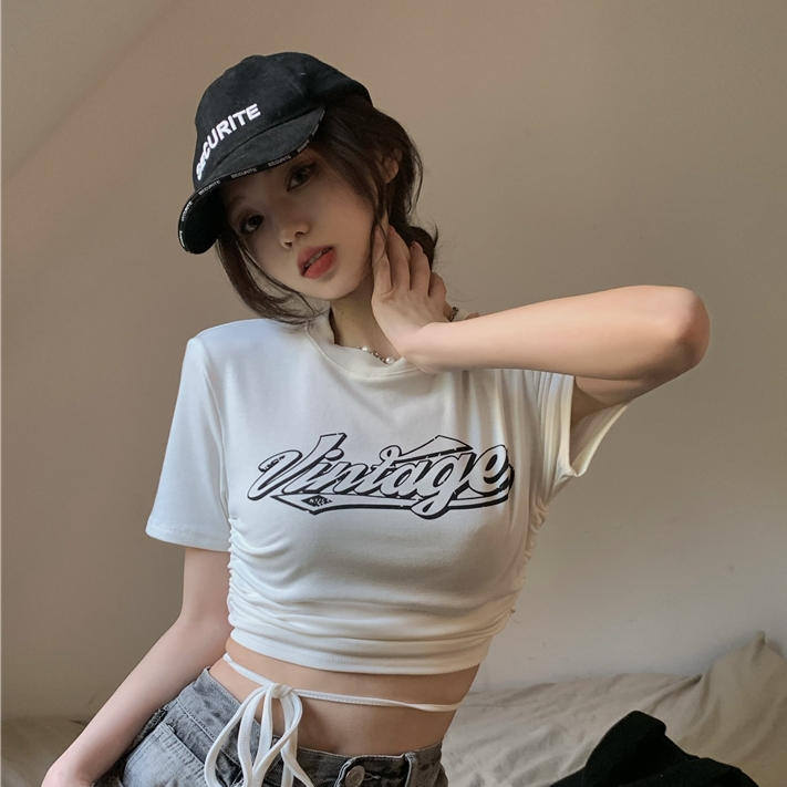 พร้อมส่ง 🍪🛋️ Before your time crop top เสื้อครอปสกรีนลาย vintage (IN37587)