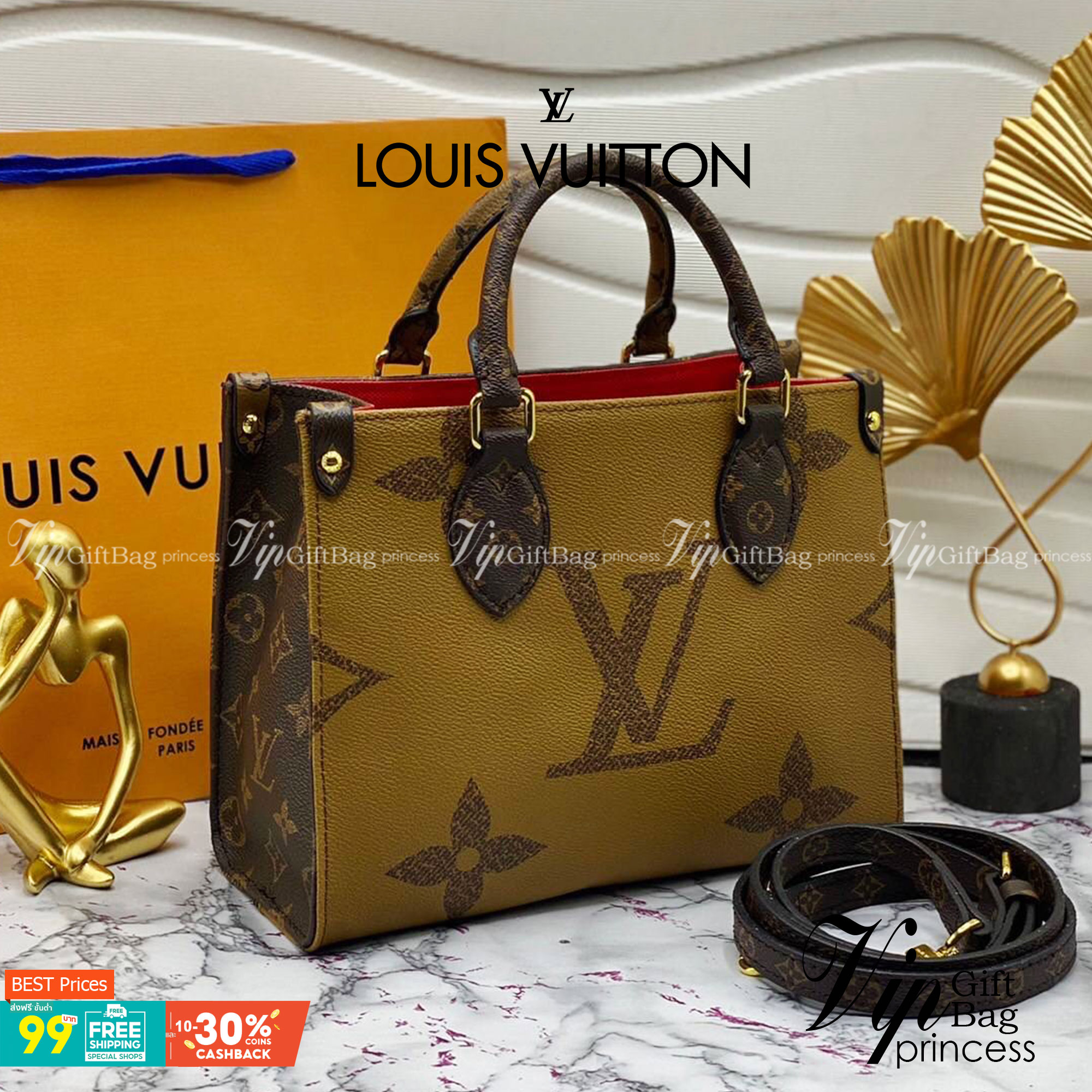 หนังแท้ LOUIS VUITTON ONTHEGO 10" พร้อมส่งที่ไทย เกรดใช้งานต่างประเทศได้
