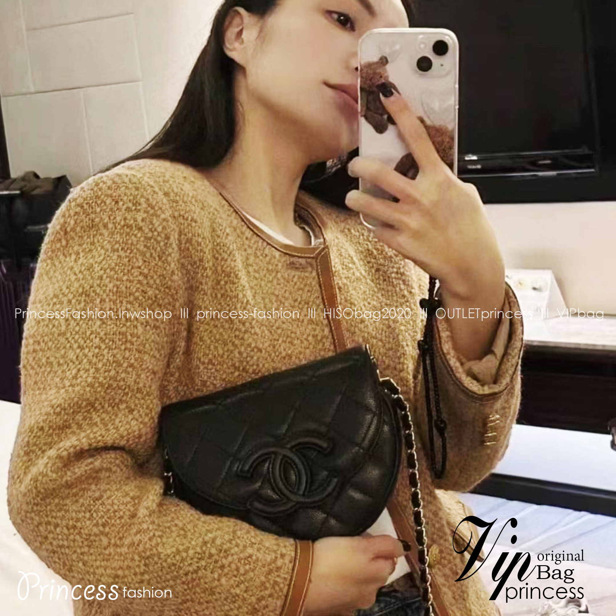 CHANEL VIP CROSSBODY CHAIN BAG กระเป๋าทรงครอสบอดี้ ที่กำลังมาแรงมาในตอนนี้ หนังพียูพรีเมี่ยมลายคาเวียร์ อะไหล่ทองวินเทจทั้งใบ ด้านหน้าประดับโลโก้หนูสุดหรู