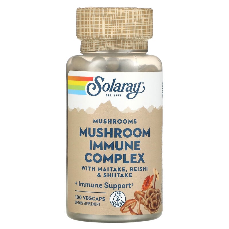 ส่งฟรีลงทะเบียนมีพร้อมส่งค่ะ Solaray Mushroom Immune Complex with Maitake Reishi & Shiitake 100 VegCaps