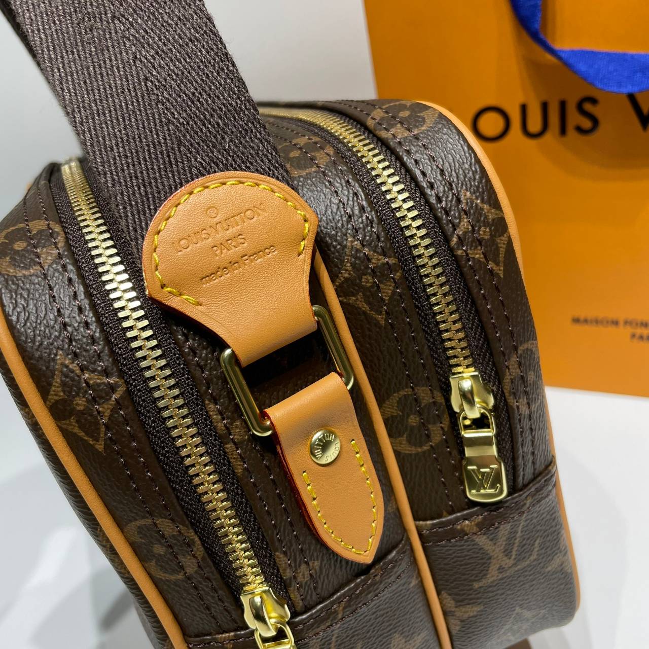 LV Reporter 28 Mongram Vintage Crossbody Bag / LV Messenger Bag กระเป๋าสะพายทรงแมสเซ็นเจอร์วินเทจ เกรดออริ ท็อป สลับแท้ 1:1 เกรดดีสุด หนังแท้ ผ่านทุก ตม. ใช้งานต่างประเทศได้