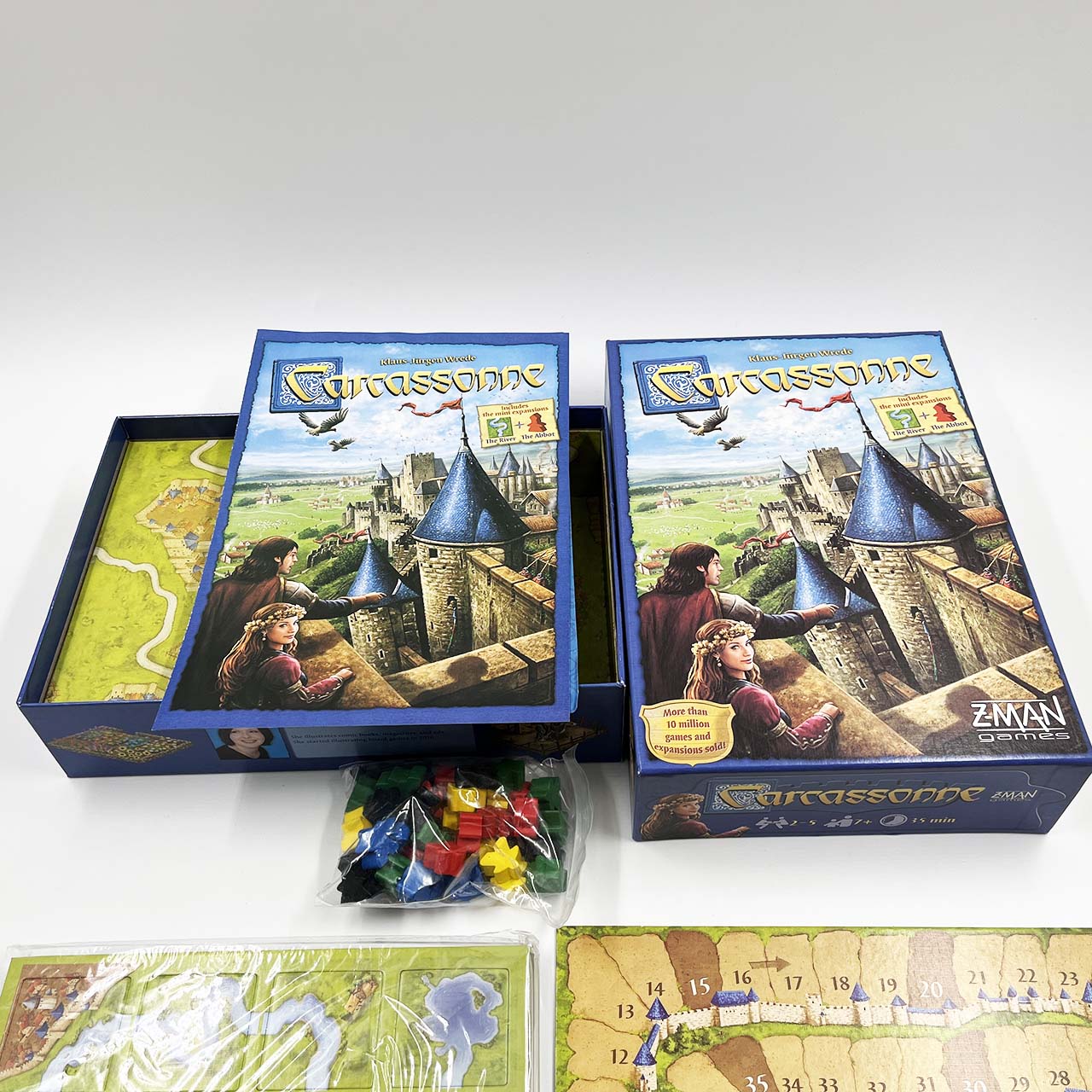 บอร์ดเกม Carcassone Z-Man(คาร์คาซอน แซดแมน) ตัวเสริมครบชุดพร้อมเล่น ตัวเกมภาษาอังกฤษและคู่มือภาษาอังกฤษ