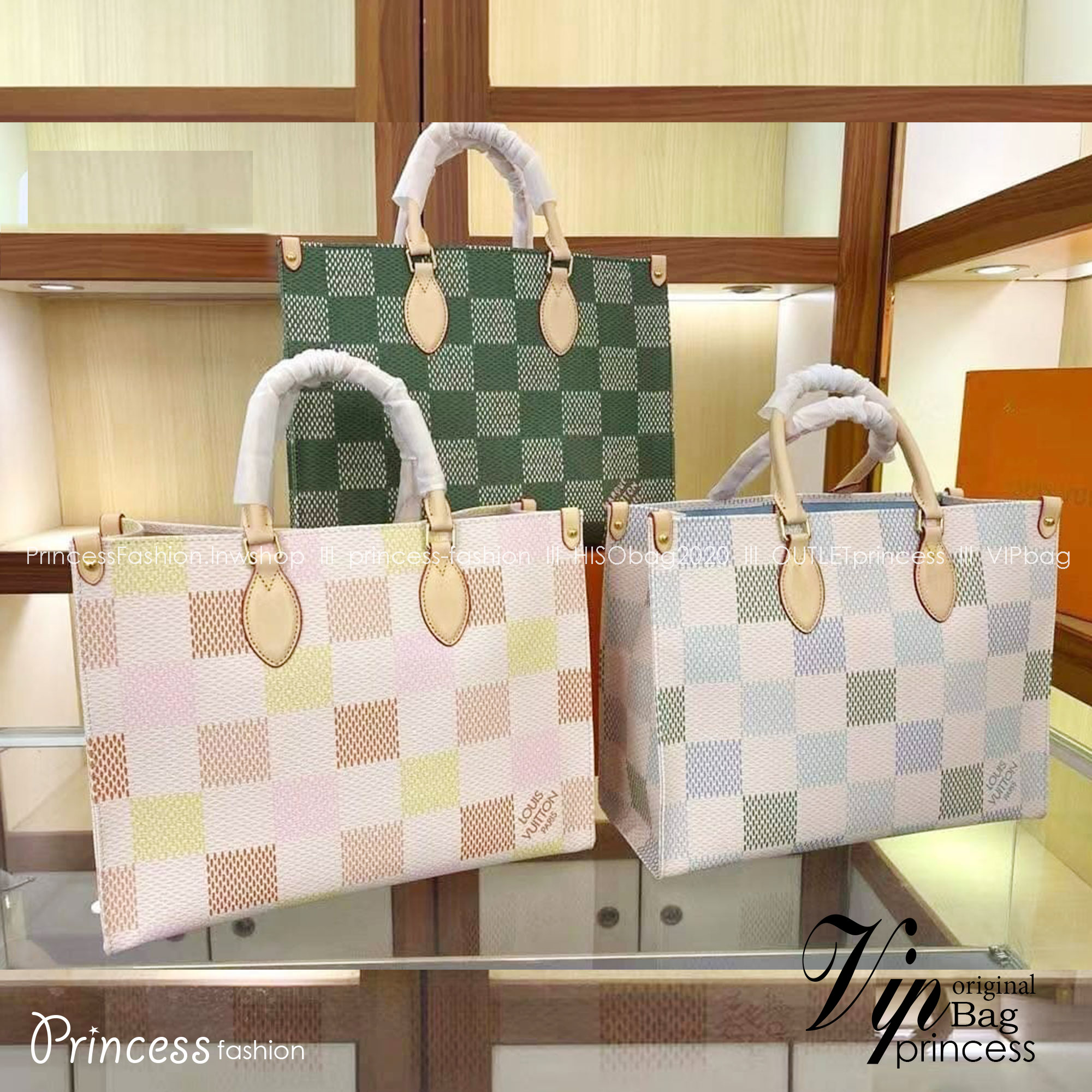 LV OnTheGo / LV Tote Bag กระเป๋าทรงโท้ท โทนสีมีเสน่ห์ที่ผสมผสานเฉดสีพาสเทล เกรดออริ 1:1 ใช้งานต่างประเทศได้