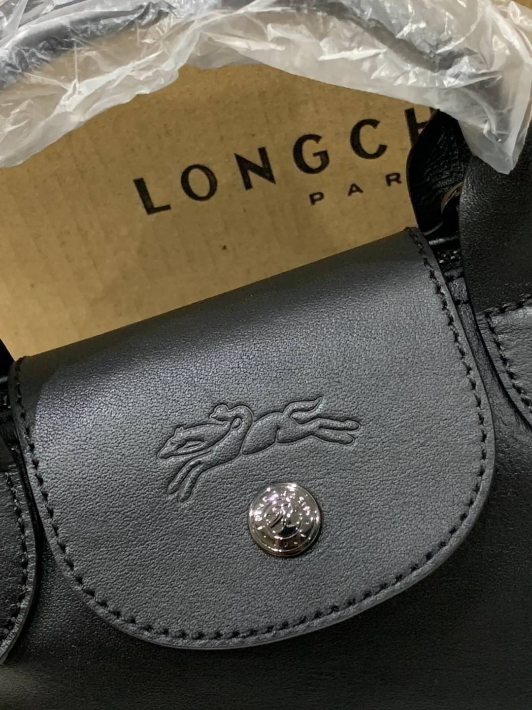 ของแท้ 100% Longchamp LE PLIAGE CUIR TOP HANDLE BAG Color: Black,Orange,Sienna, Navy,Nordic,Grey,Lichen