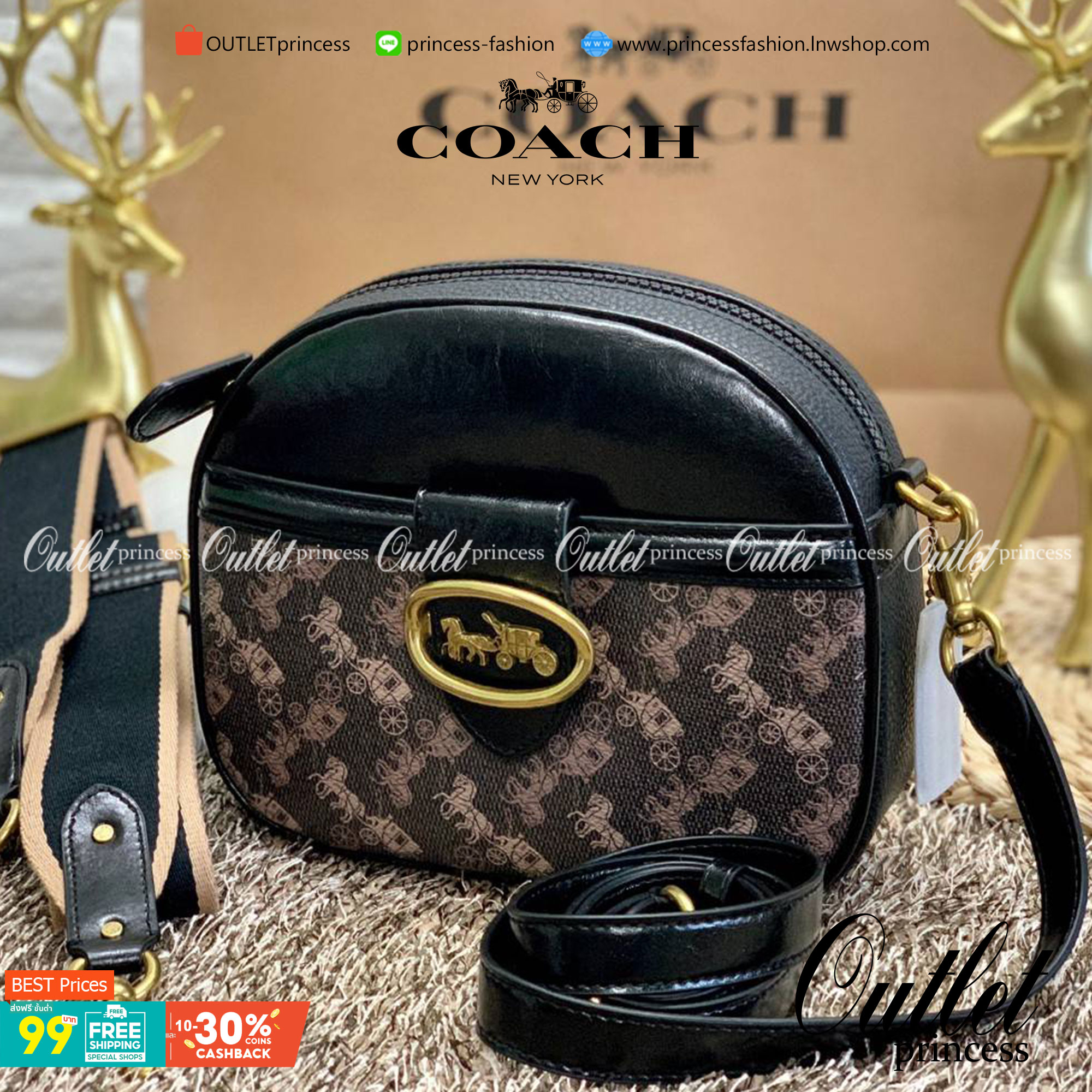 COACH KAT CROSSBODY WITH HORSE AND CARRIAGE PRINT ((88480//88544)) พร้อมส่งค่ะ! กระเป๋าสะพายแบบครอสบอดี้ร์ หนังแท้อย่างดี ตัวกระเป๋าเก๋ด้วยการพิมพ์ลายรถม้าค่ะ ด้านหน้ามีช่องกระดุมแม่เหล็กสำหรับใส่ของจุกจิกได้ พร้อมโลโก้แบรนด์สุดหรู