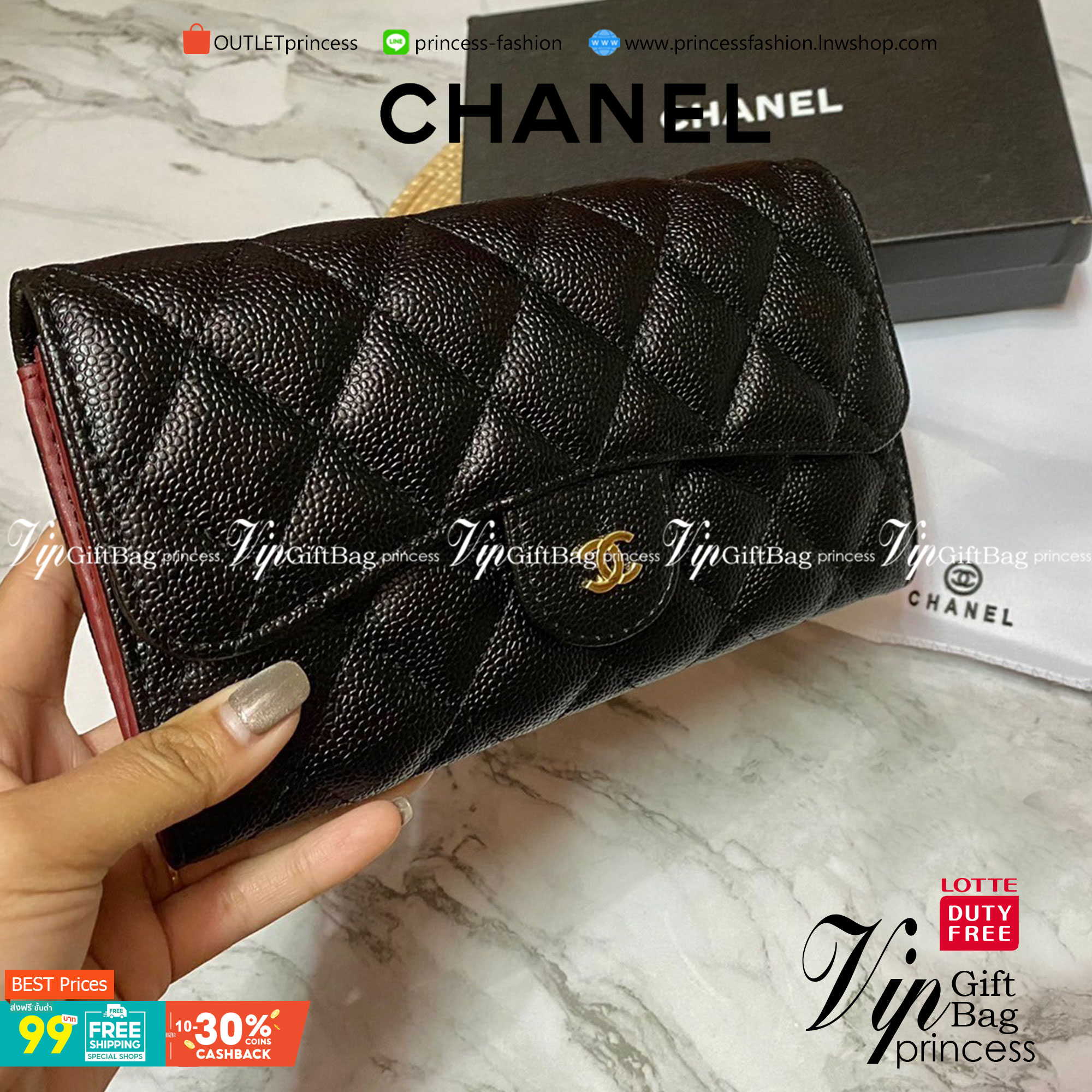 VIP 】CHANEL LONG CAVIAR WALLET WITH CHAIN ยกให้เป็นเดอะเบสท์เลย กระเป๋าสตางค์สะพายข้าง ไม่เหมือนใคร!! มากับโซ่หนังอะไหล่ทองสวยหรู ใบเดียวเอาอยู่ พกง่ายๆ วัสดุหนังคาเวียร์สวยหรูเปิดปิดด้วยซิปสะดวกใช้ ด้านหน้าประดับโลโก้แบรนด์อะไหล่ทอง ภายในมีช่องแบ่งหลายช่