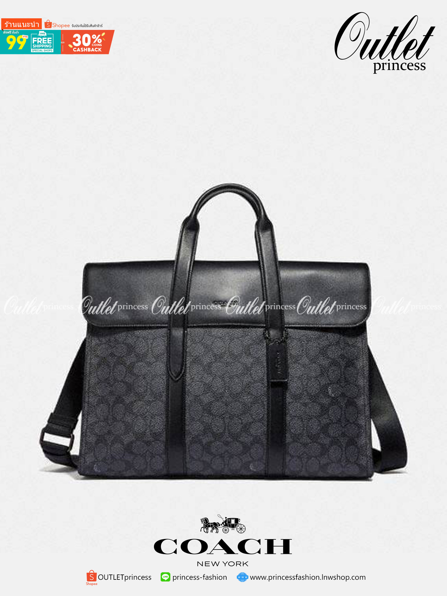 COACH METROPOLITAN PORTFOLIO IN SIGNATURE CANVAS (COACH 39775)🍁 เอาใจสาย smart กับรุ่นยอดฮิต ใช้งานได้ลงตัวสุดๆ ถือว่าเป็นอีกรุ่นที่ถามกันเข้ามาเยอะมากๆ และใช้งานได้ครบฟังก์ชั่นจริงๆ >>วัสดุแคนวาส สลับหนังแท้ หนังคุณภาพมากๆ มีสายสะพายยาว ถอด