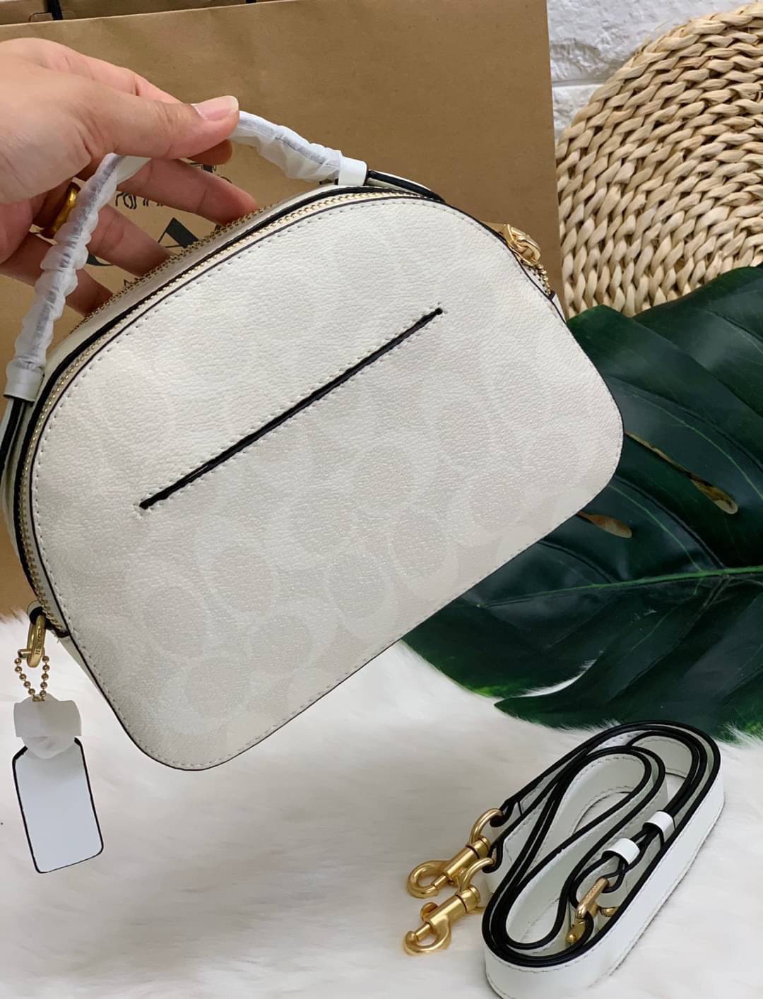COACH SERENA SATCHEL CROSSBODY BAG กระเป๋าทรงโดมเล็ก น่ารัก แต่ใส่ของได้จุเลยทีเดียว!! มี2ช่องซิปหลัก ช่องค่อนข้างกว้าง สามารถใส่กระเป๋าเงินใบกลางได้;ของจำเป็นอื่นๆได้ครบเลยค่ะ มีช่องเล็กให้ใส่ของจุกจิก ด้านหลังมีช่องเล็กให้อีกช่องค่ะ พร้อมสายยาวถอดออกได้