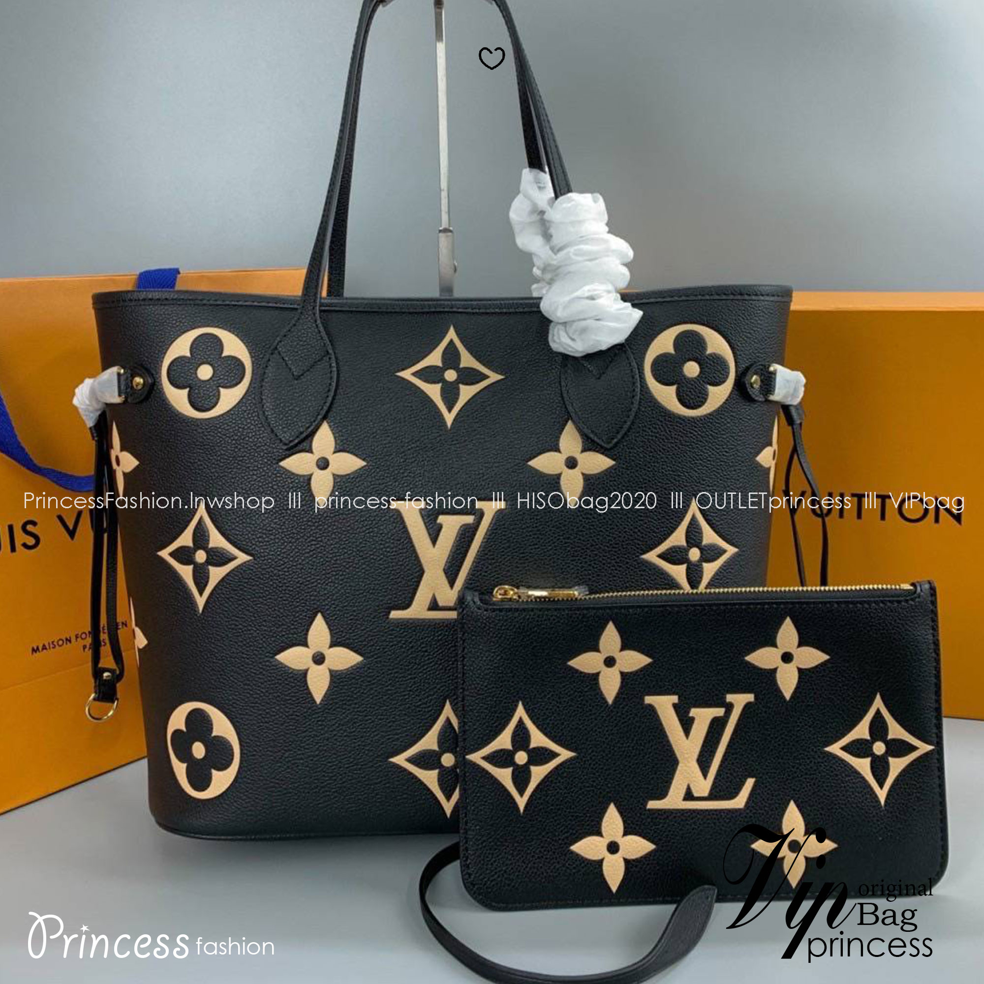 LV Neverfull MM Monogram Empreinte / LV Tote Bag กระเป๋าโท้ทใบใหญ่ มาพร้อมใบลูก งานเกรดดีสุด หนังแท้หนังสวยเต็มใบ เหมาะสำหรับใช้ในชีวิตประจำวัน