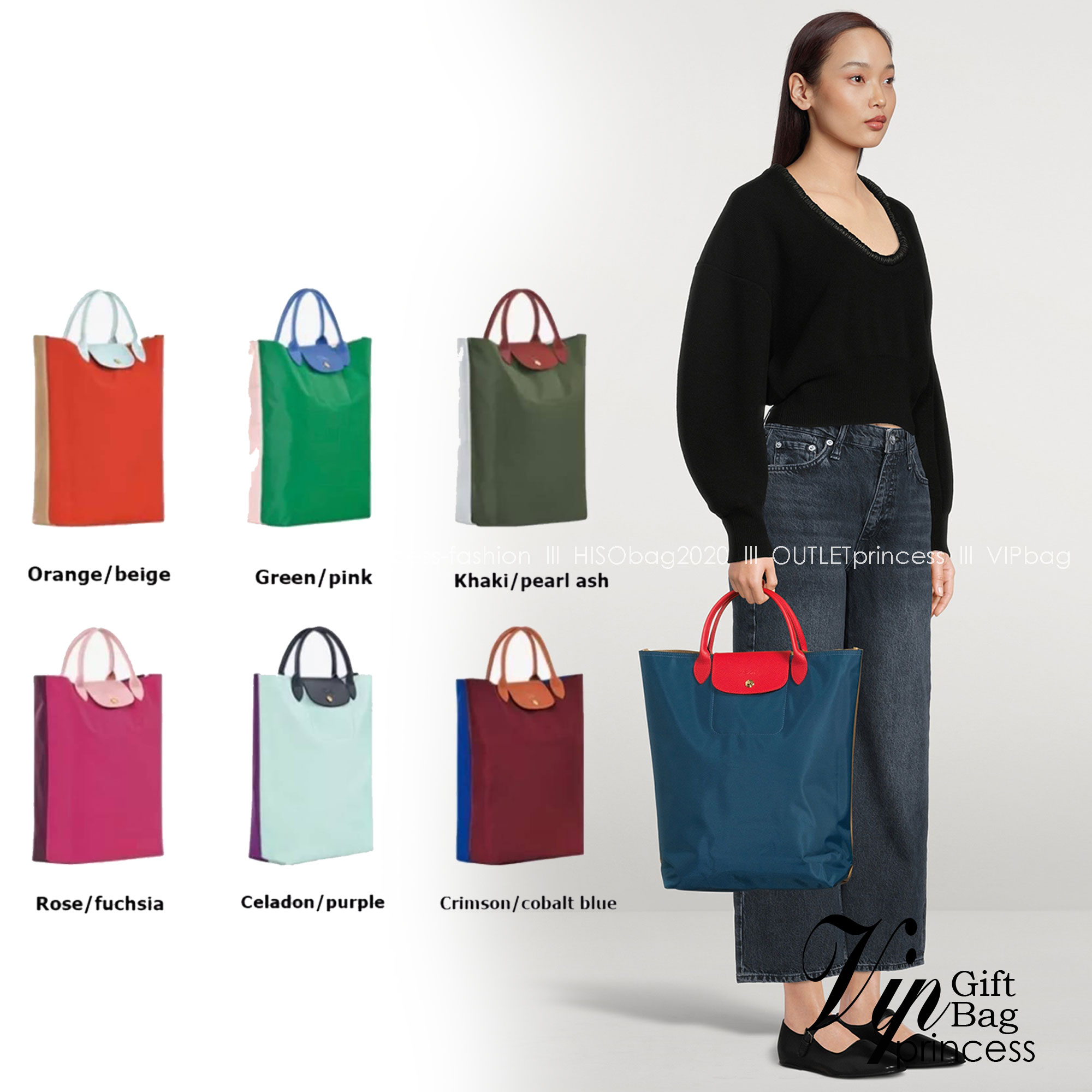 LONGCHAMP LE PLIAGE RE-PLAY TOP HANDLE BAG สินค้ารุ่นลิมิเต็ด collection สุดปัง ซื้อใบเดียวเหมือนได้2 ใบ กระเป๋าสะพายแนวตั้งที่กว้างขวาง มีเอกลักษณ์เฉพาะตัวแต่มีดีไซน์ที่น่าดึงดูด