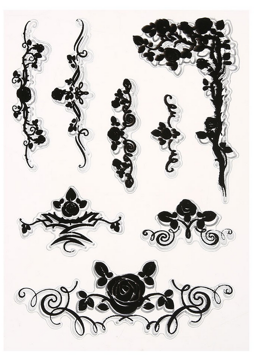 ตัวปั๊มใส ชุด ลายคั่นกรอบกุหลาบ