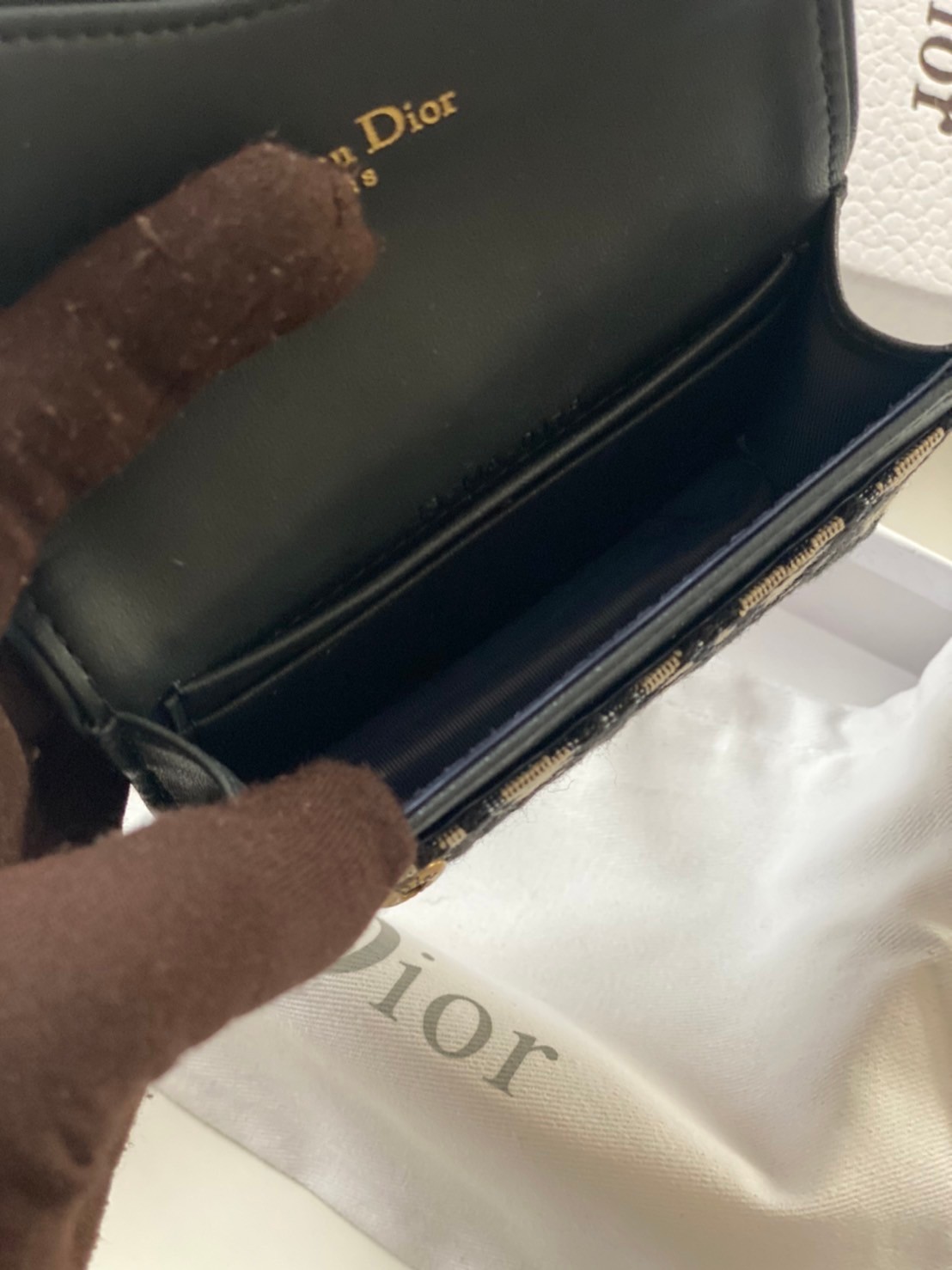 DIOR SADDLE FLAP CARD HOLDER Blue Oblique Jacquard / Dior coin and card holder **สินค้าเกรดออริจินอล 1:1 สลับแท้ งานสวยตามรูป ภาพถ่ายจากงานขายจริง ใช้งานต่างประเทศได้