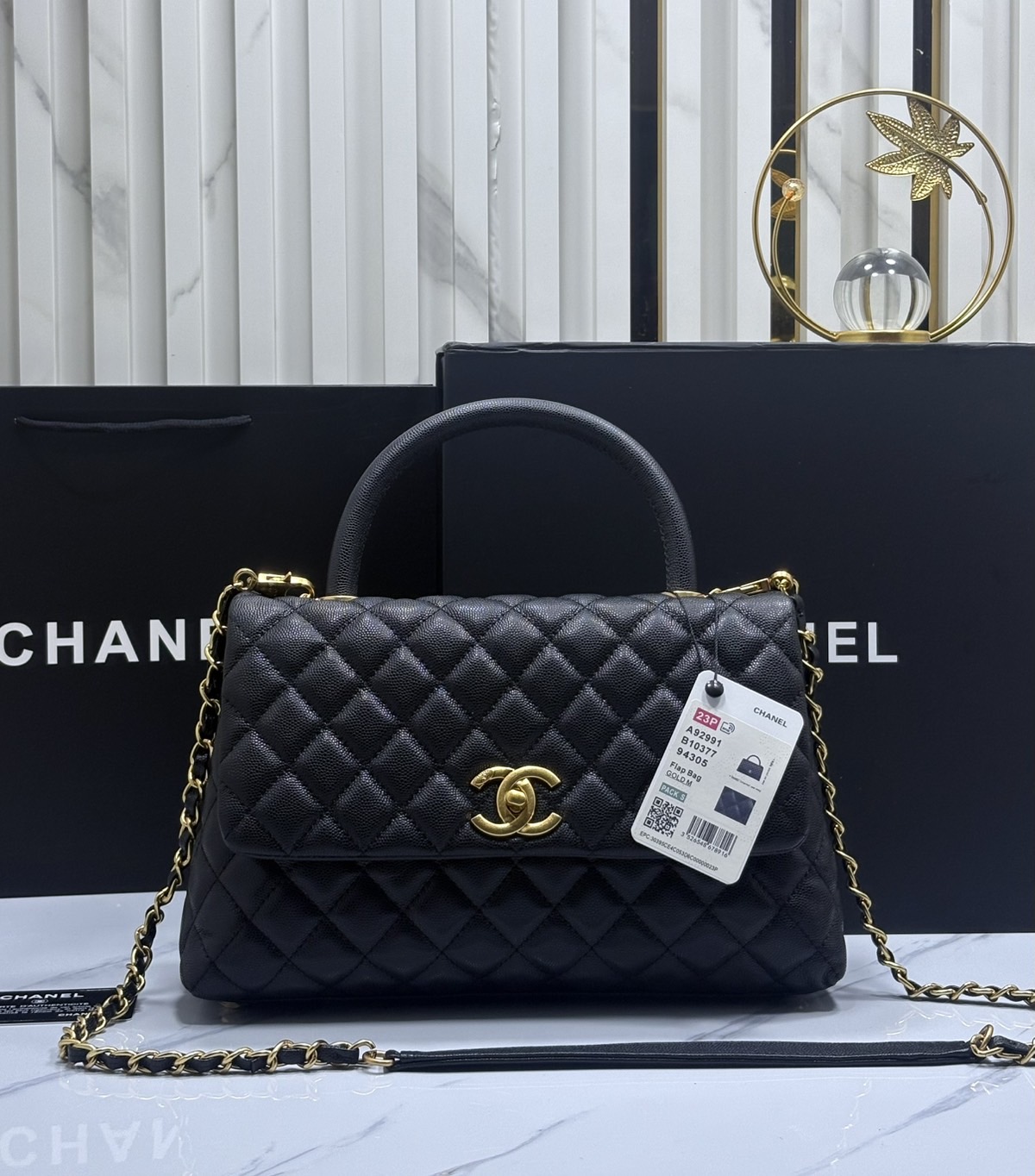ORI หนังแท้ | Chanel Coco Top Handle Bag Medium 30cm กระเป๋าสะพายสุดคลาสสิค สวยหรูดูแพงเป็นอมตะ